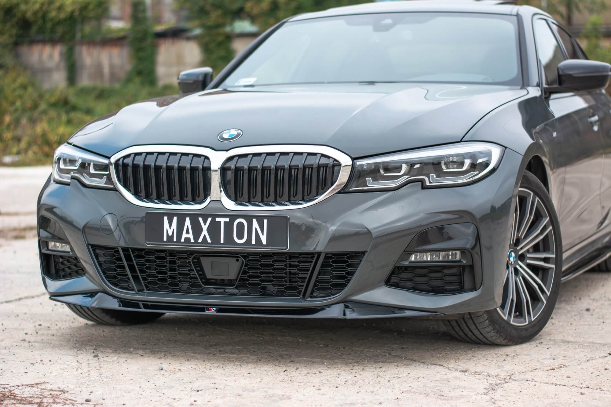 Спојлер  Maxton Design верзија 1 за преден  M Technik браник на BMW серија 3 G20 по 2019 година, црн лак