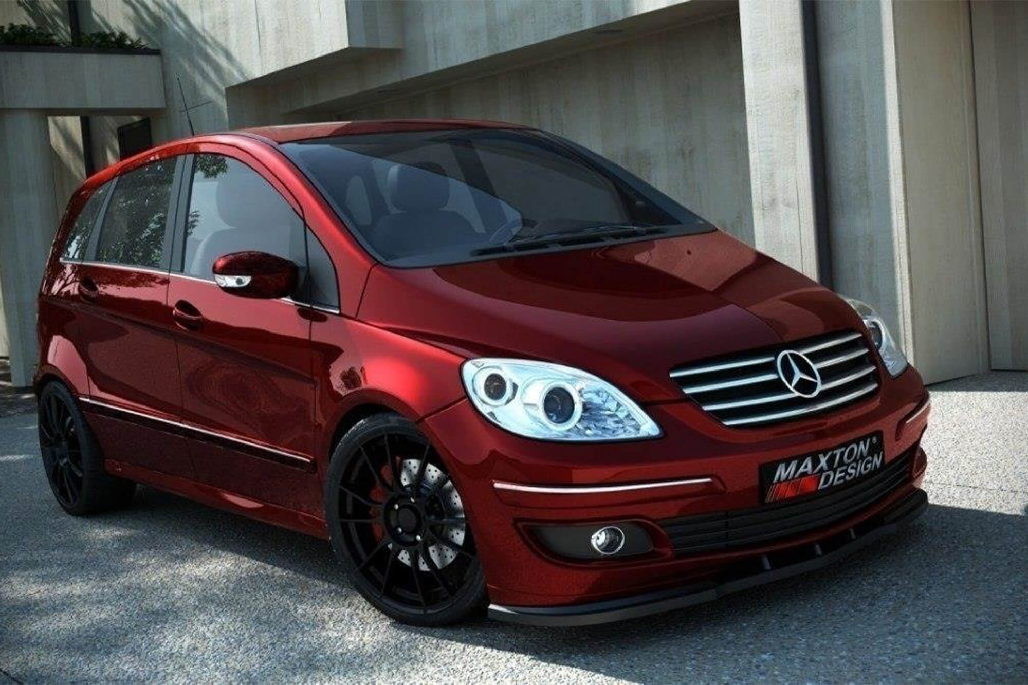 Спојлер  Maxton Design за стандарден  преден  браник на Mercedes B класа W245 2005-2008, црн мат