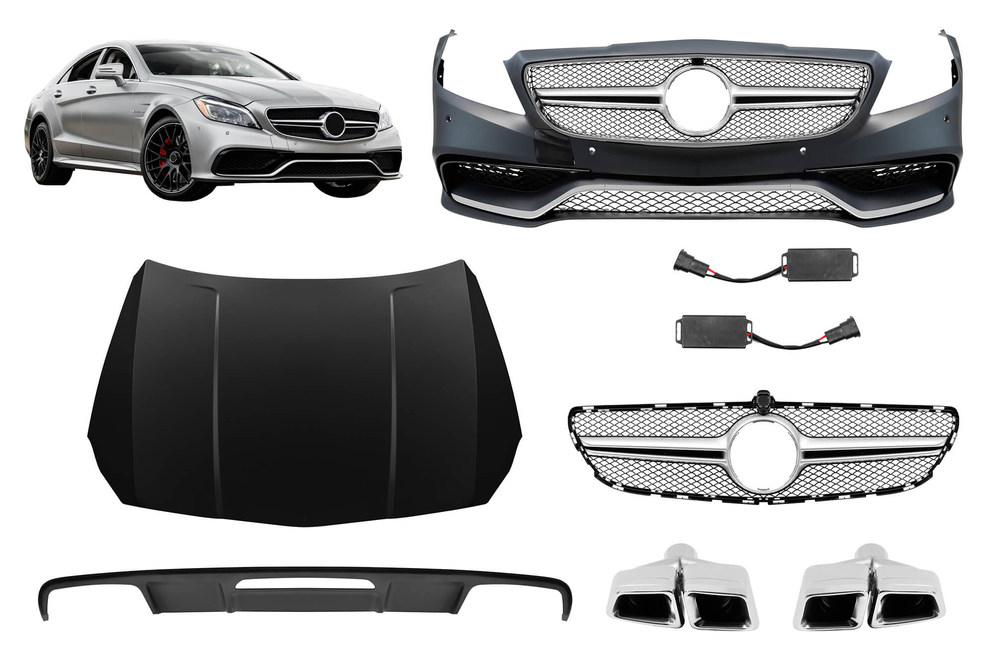 CLS63 AMG пакет за Mercedes CLS C218 2013-2018 за моделот со AMG заден браник