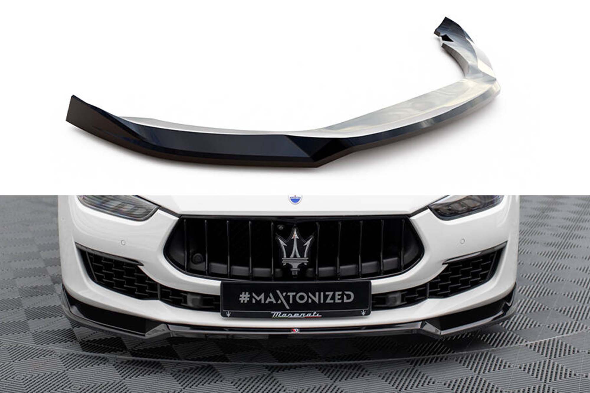 Спојлер  Maxton Design верзија 1 за преден  браник на Maserati Ghibli 2017-2020, црн лак