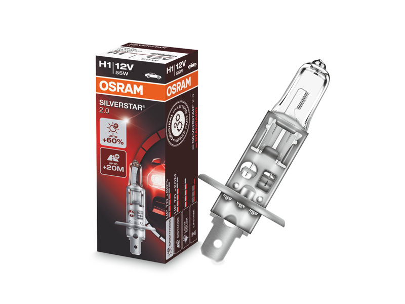 Халогенска сијалица Osram H1 Silverstar 2.0 12V, 55W, P14.5s, 1 бр.