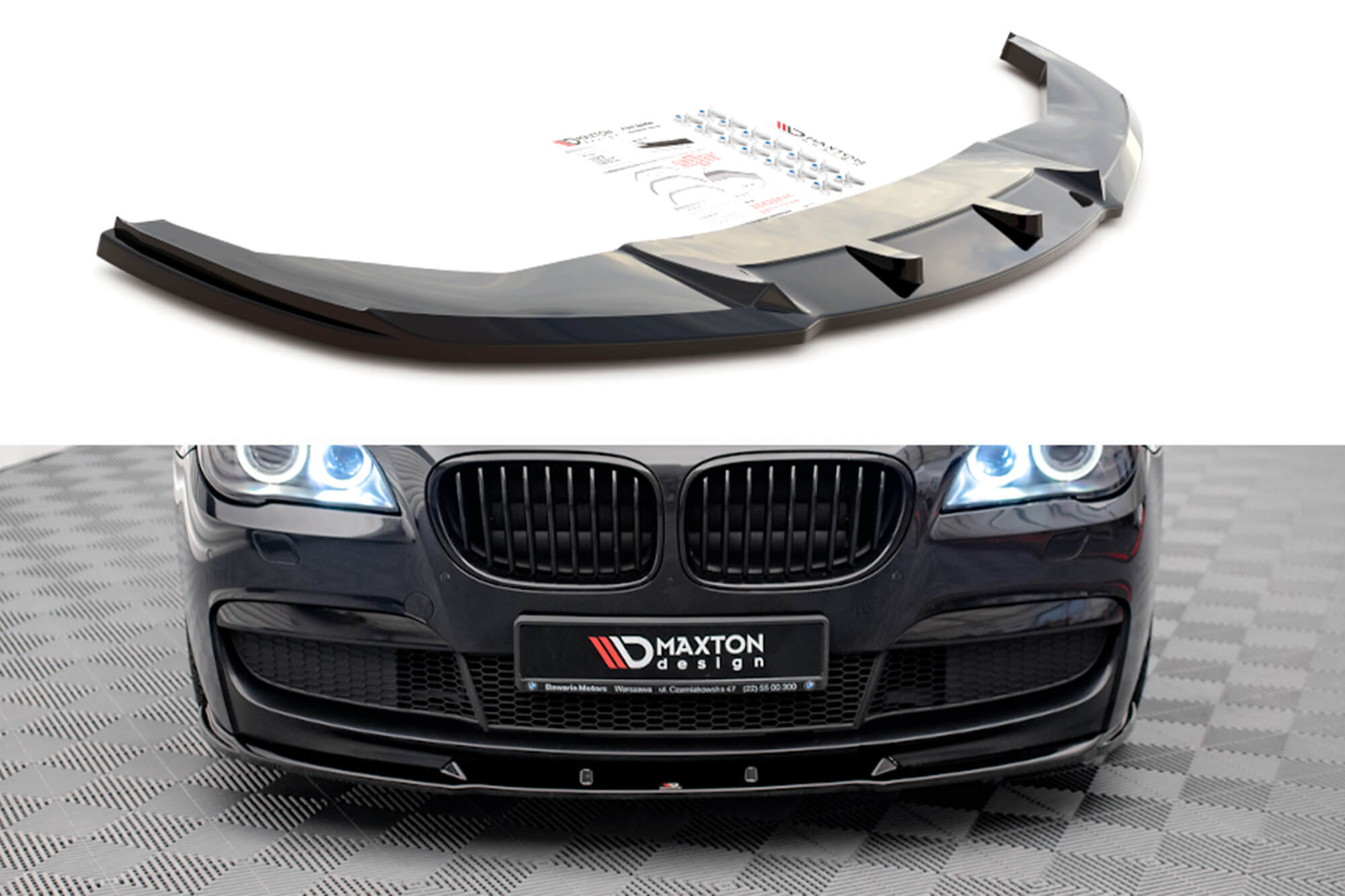 Спојлер  Maxton Design верзија 2 за преден  M браник на BMW серија 7 F01 2008-2013, црн мат