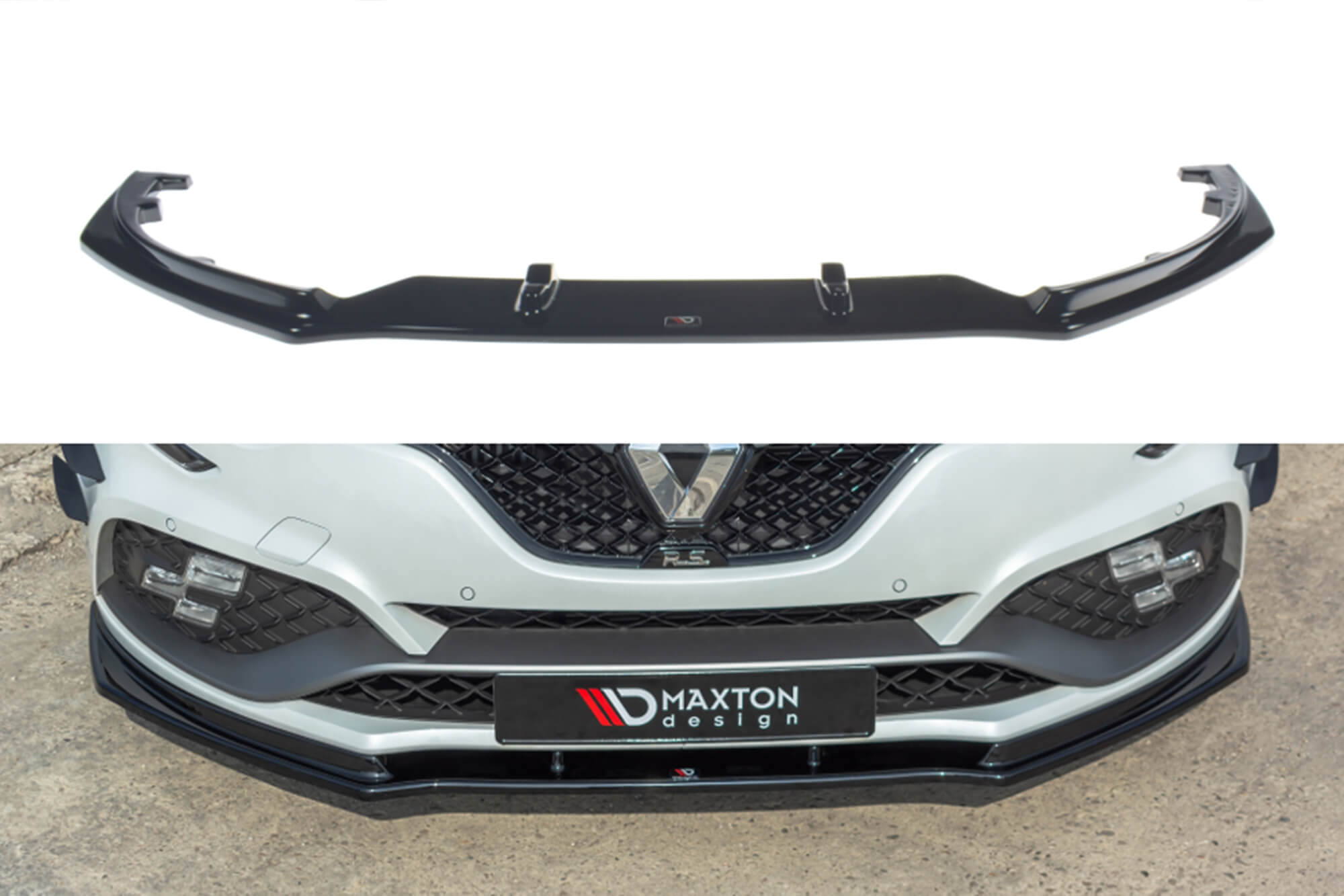 Спојлер  Maxton Design верзија 1 за преден  RS браник на Renault Megane по 2018 година, црн мат