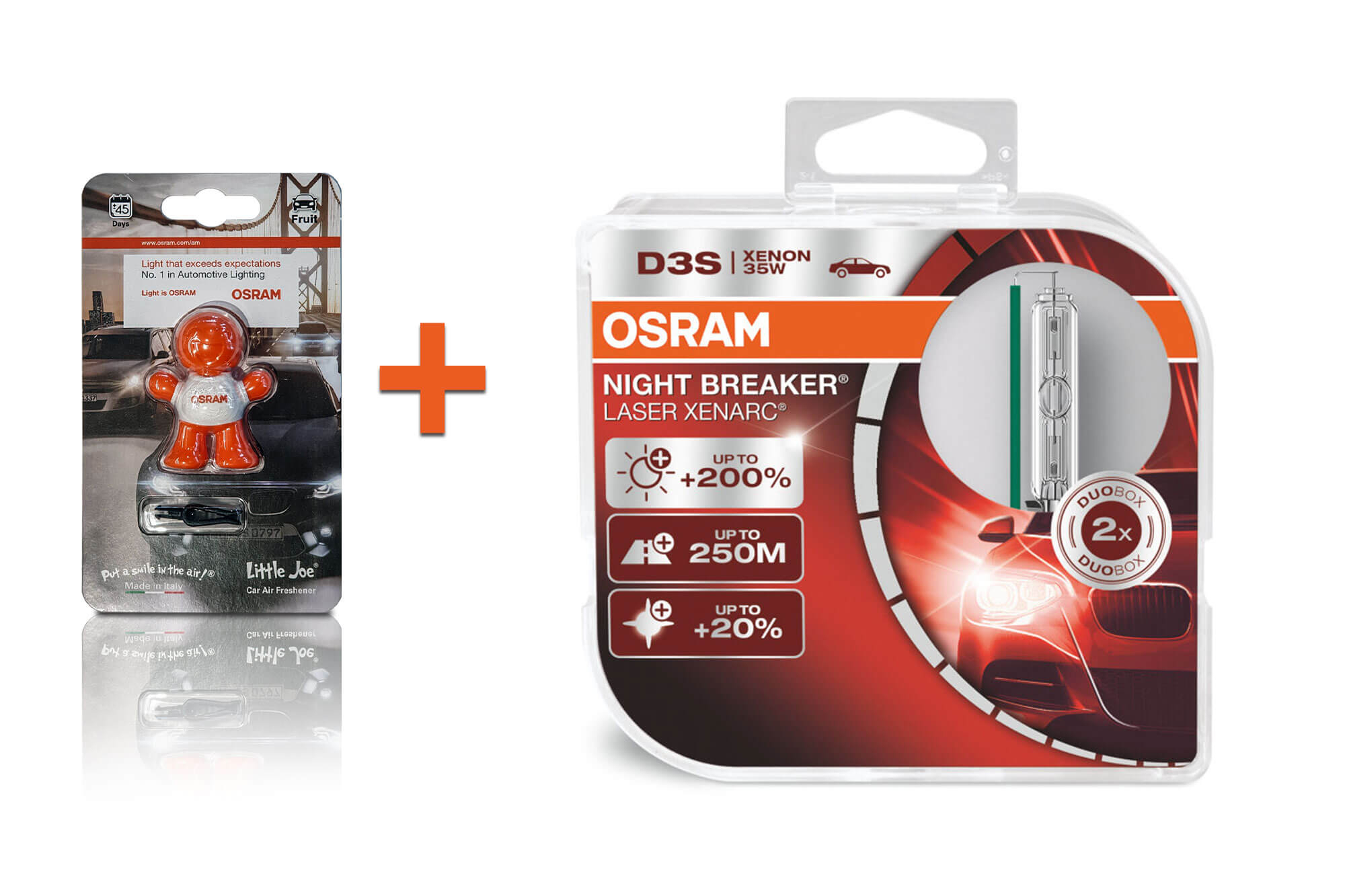 Комплет 2 бр. ксенон сијалици Osram D3S Xenarc Night Breaker Laser +200% 42V, 35W, PK32d-5