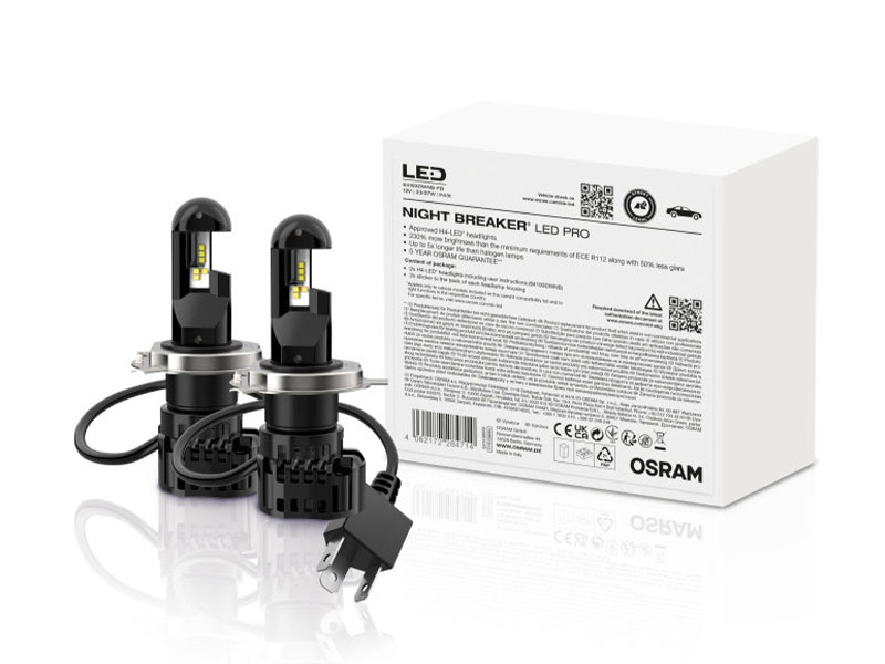 LED сијалици Osram за фарови H4 Night Breaker PRO ладно бела  светлина, 12V, 27/23W, 6000K, 1650/1000LM