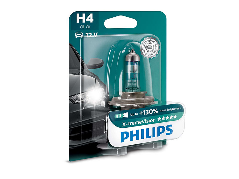 Халогенска сијалица Philips H4 X-Treme Vision12V, 60/55W, P43T-38, 1 бр.