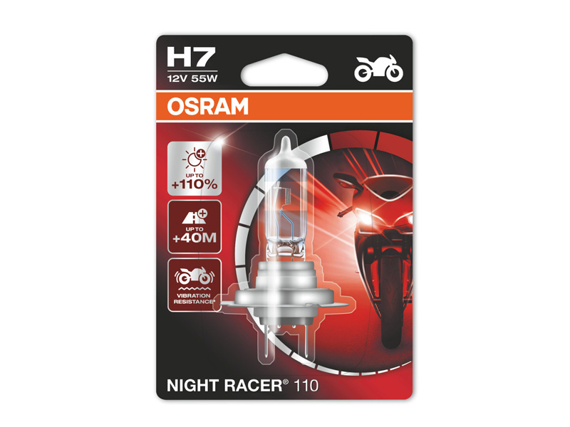 Халогенска сијалица Osram H7 Moto Night Racer 110 12V, 55W, PX26d, 1 бр.