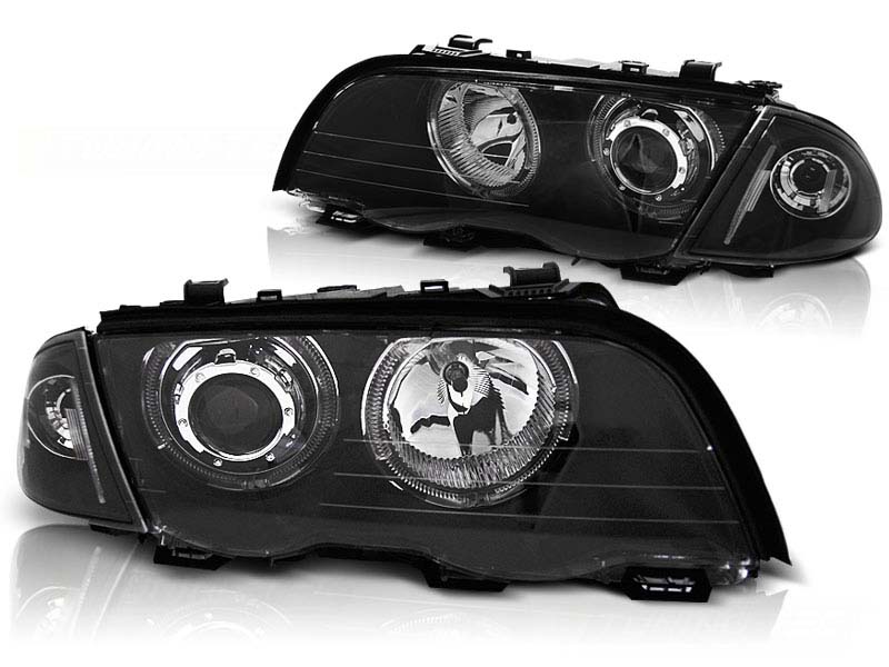 Комплет тунинг фарови со LED ангелски очи за BMW 3 E46 05.1998-08.2001 седан/караван , лев и десен