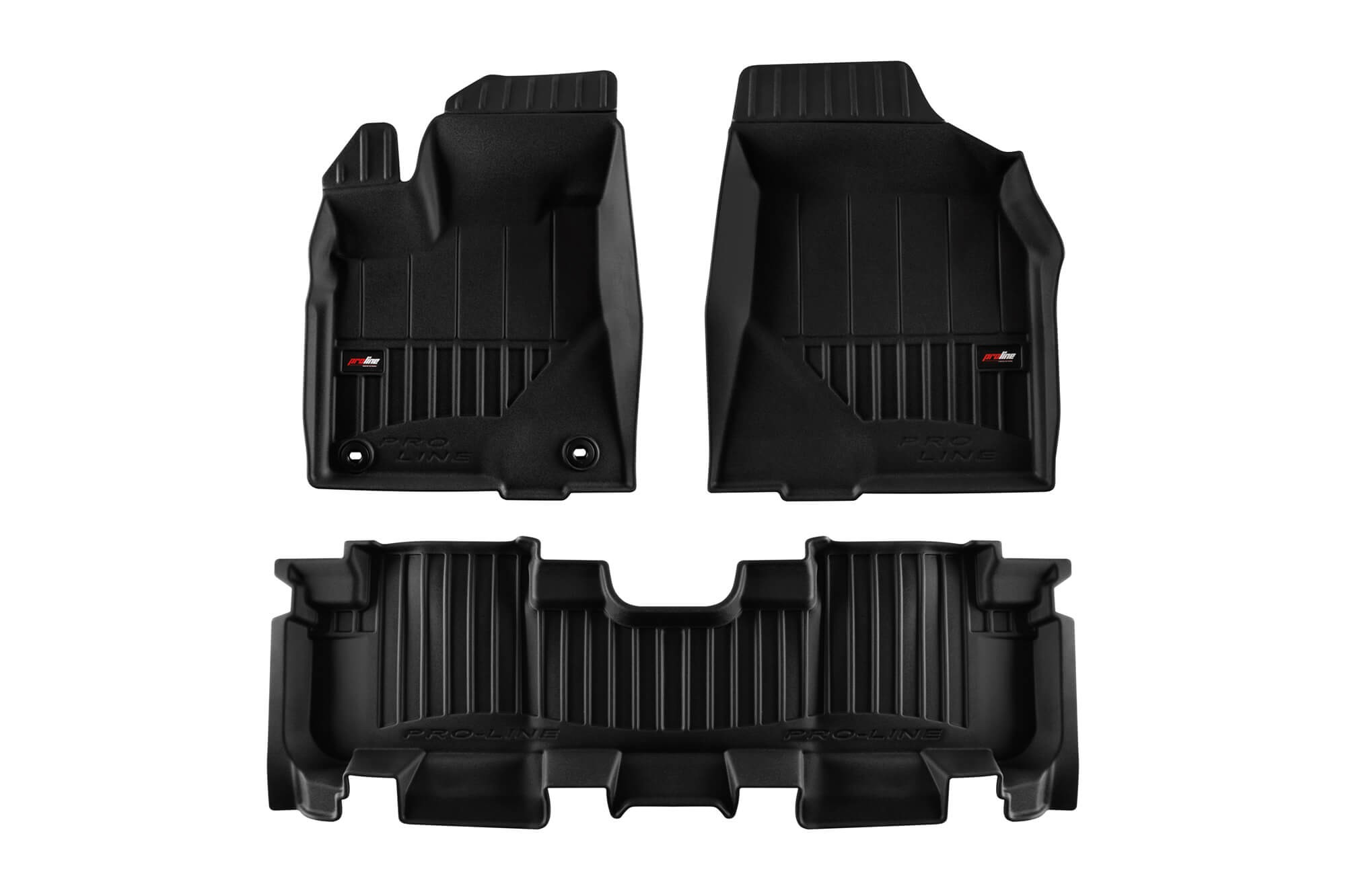 3D Гумени патосници Frogum за Toyota Highlander 2007-2013, 3 дела, црни