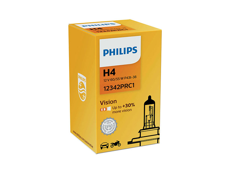 Халогенска сијалица Philips H4 Vision 12V, 60/55W, P43T-38, 1 бр.