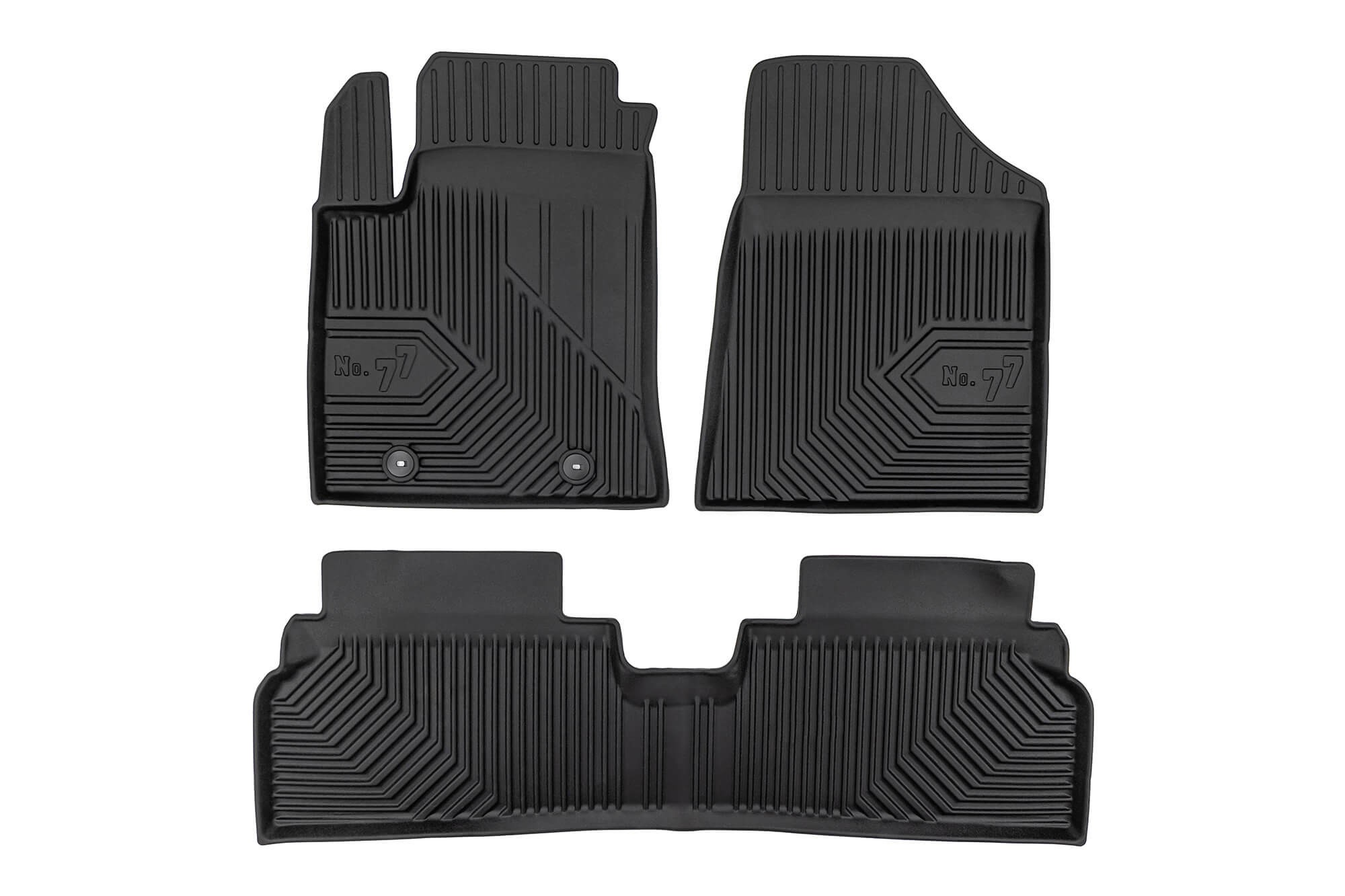 2.5D гумени патосници Frogum модел 77 за Hyundai Kona Electric по 2022 година, 3 дела, црни