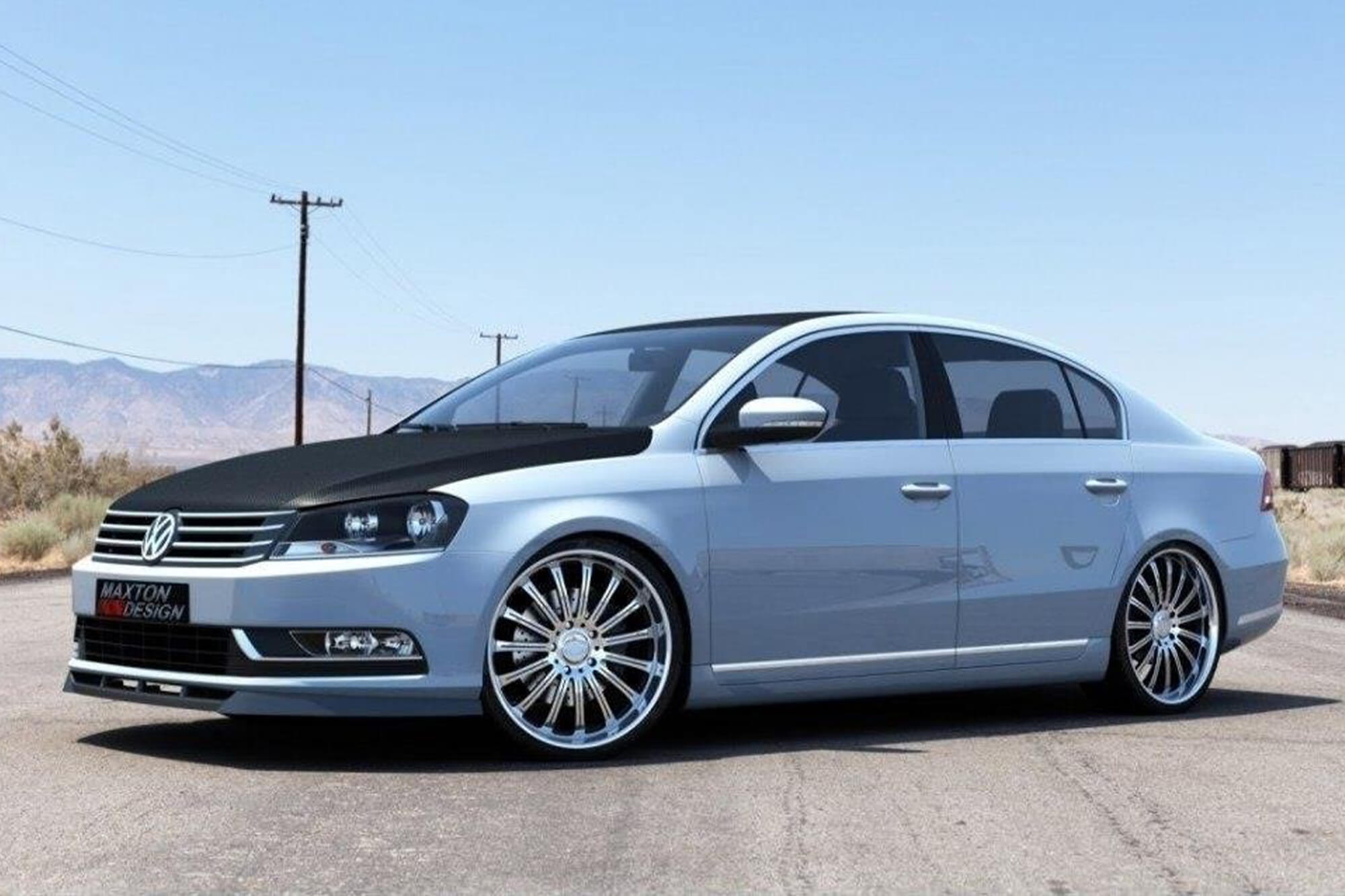 Спојлер  Mаxton Design за стандарден  преден  браник на VW Passat B7 2010-2014, црн мат