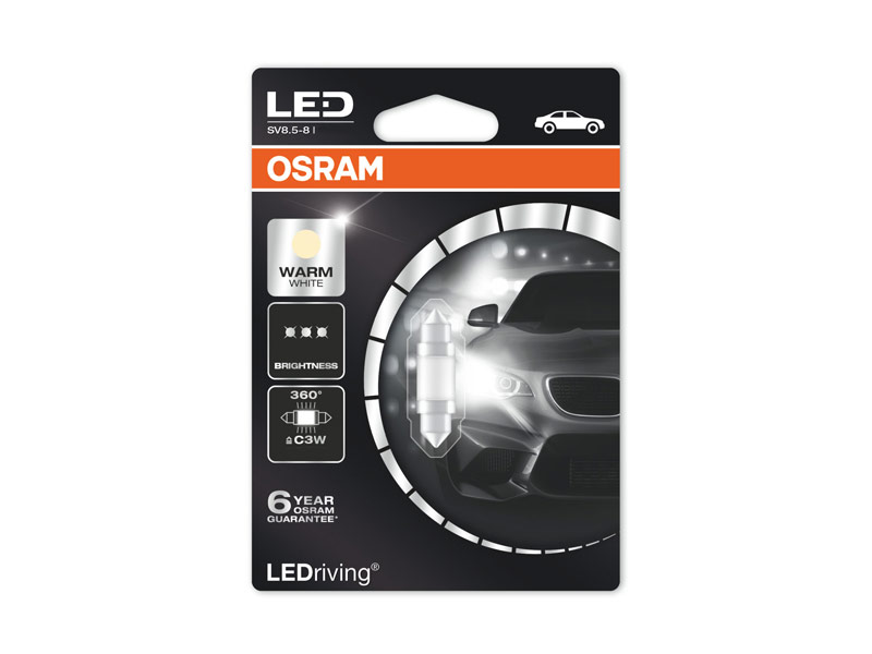 LED ламба Osram тип C3W 31мм., 4000K, 12V, 1W, SV8.5-8, 1 број