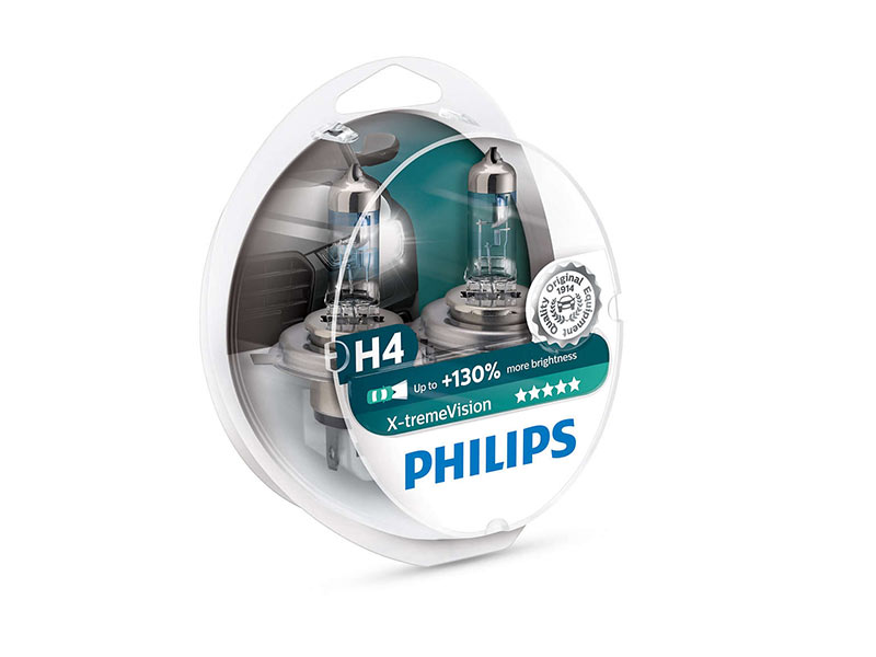 Комплет 2 бр. халогенски сијалици Philips H4 X-Treme Vision12V, 60/55W, P43T-38