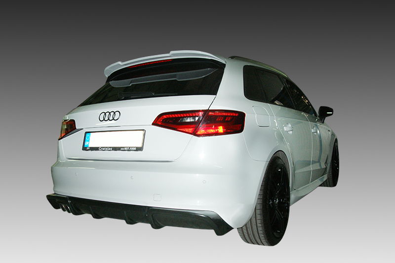 Дифузер  Motordrome Design за заден браник Audi A3 8V Sportback 2013-2016 -oo----