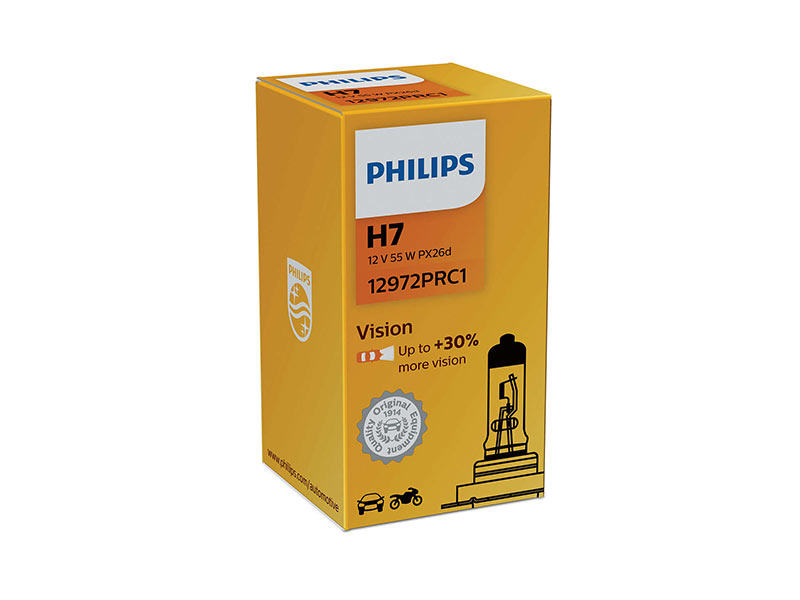 Халогенска сијалица Philips H7 Vision 12V, 55W, PX26D, 1 бр.