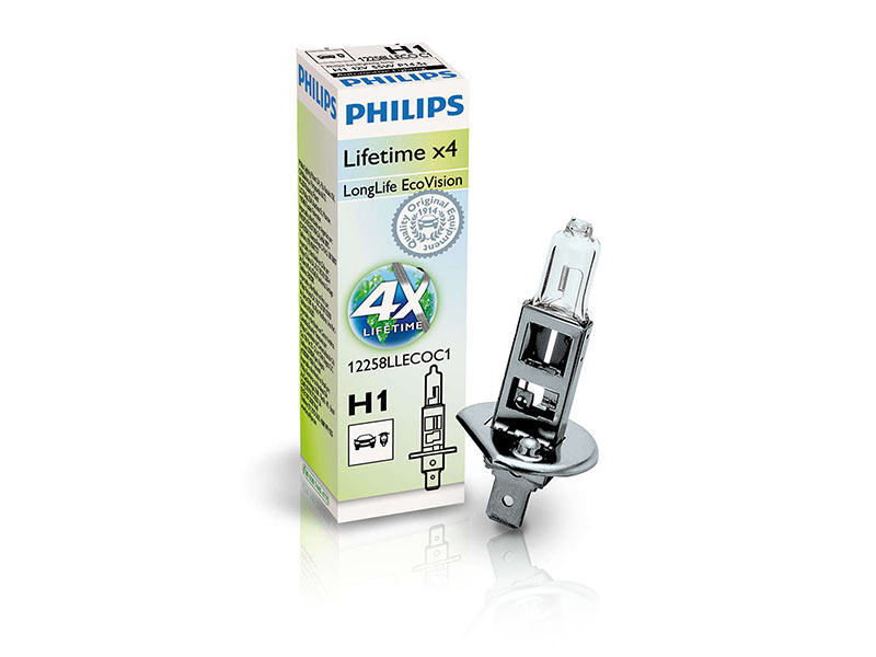 Халогенска сијалица Philips H1 LongLife EcoVision12V, 55W, P14.5S, 1 бр.