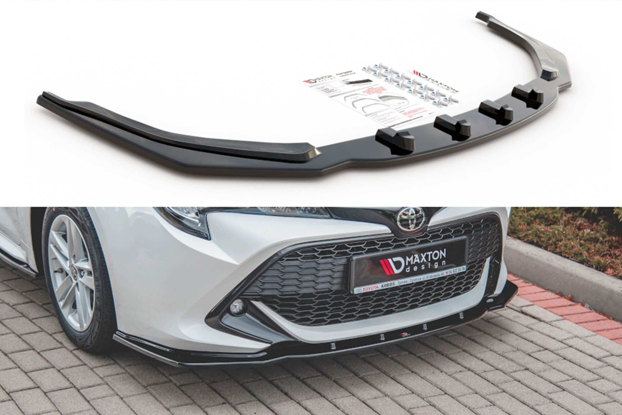 Спојлер  Maxton Design верзија 1 за преден  браник на Toyota Corolla хечбек, караван по 2019 година, боја карбон