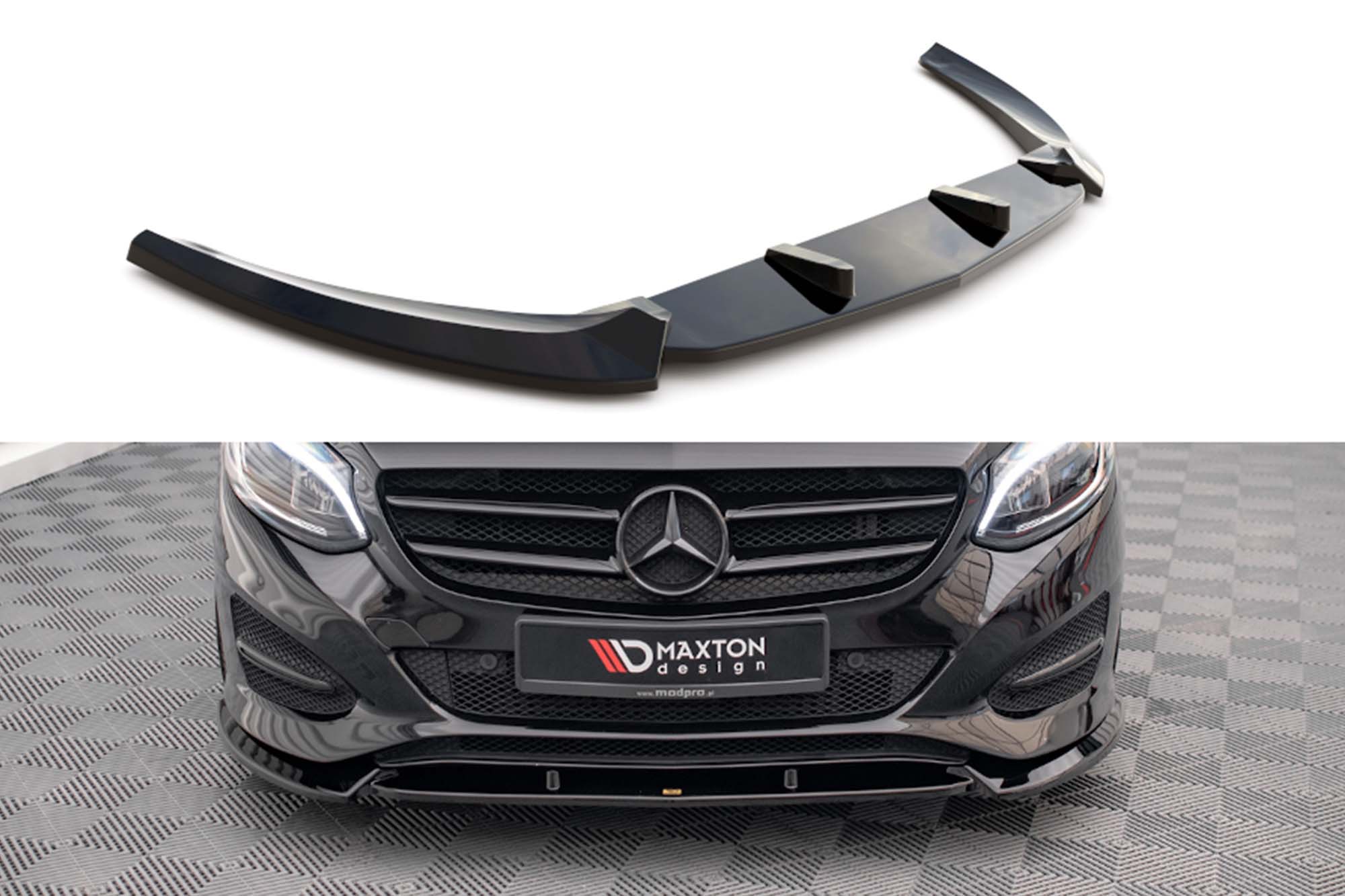 Спојлер  Maxton Design за преден  браник на Mercedes B класа W246 2014-2018, црн лак