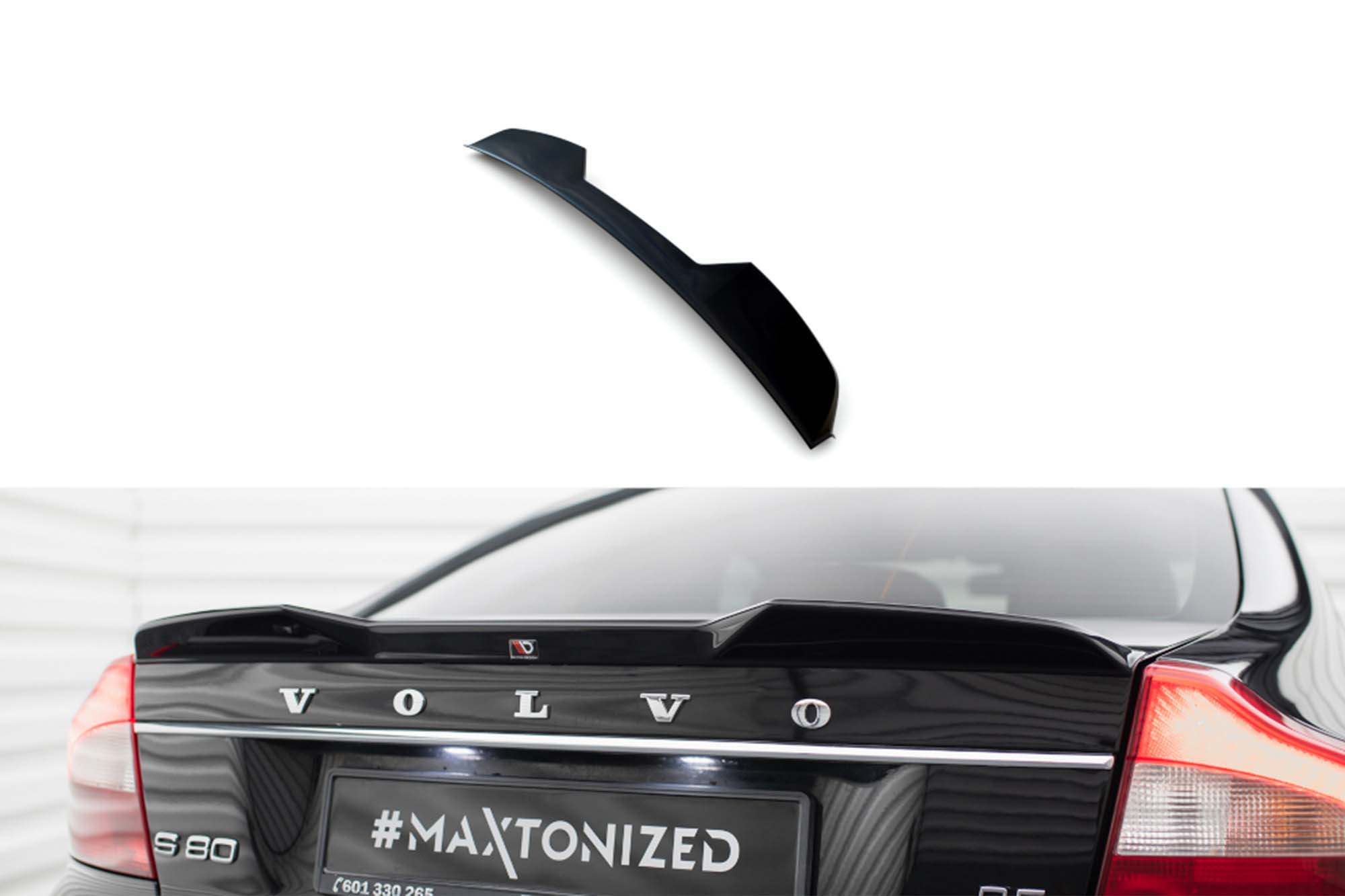 Спојлер  Maxton Design за багажник на Volvo S80 2006-2010, црн лак