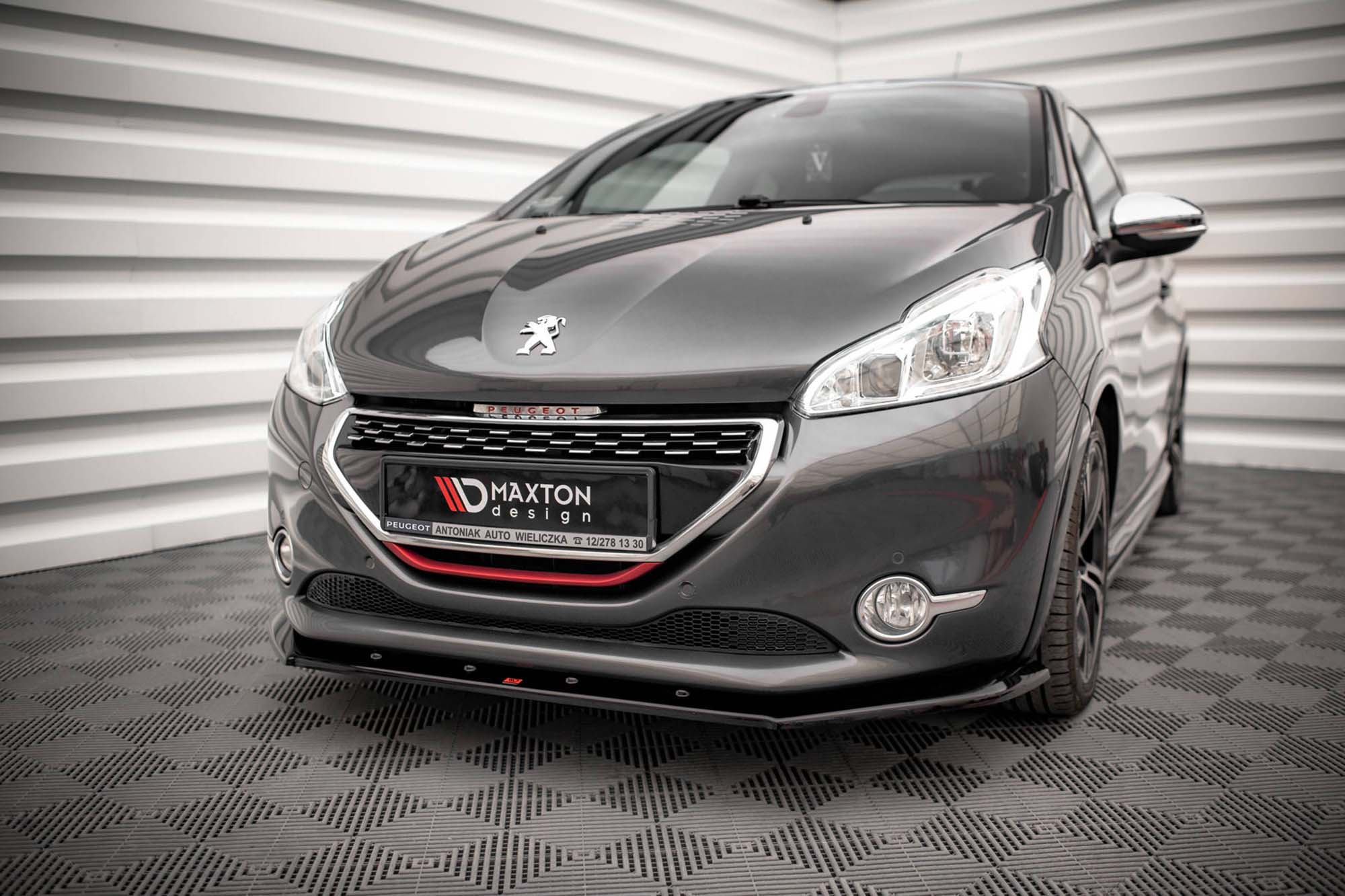 Спојлер  Maxton Design верзија 1 за преден  GTI браник на Peugeot 208 MK1 2013-2015, црн лак