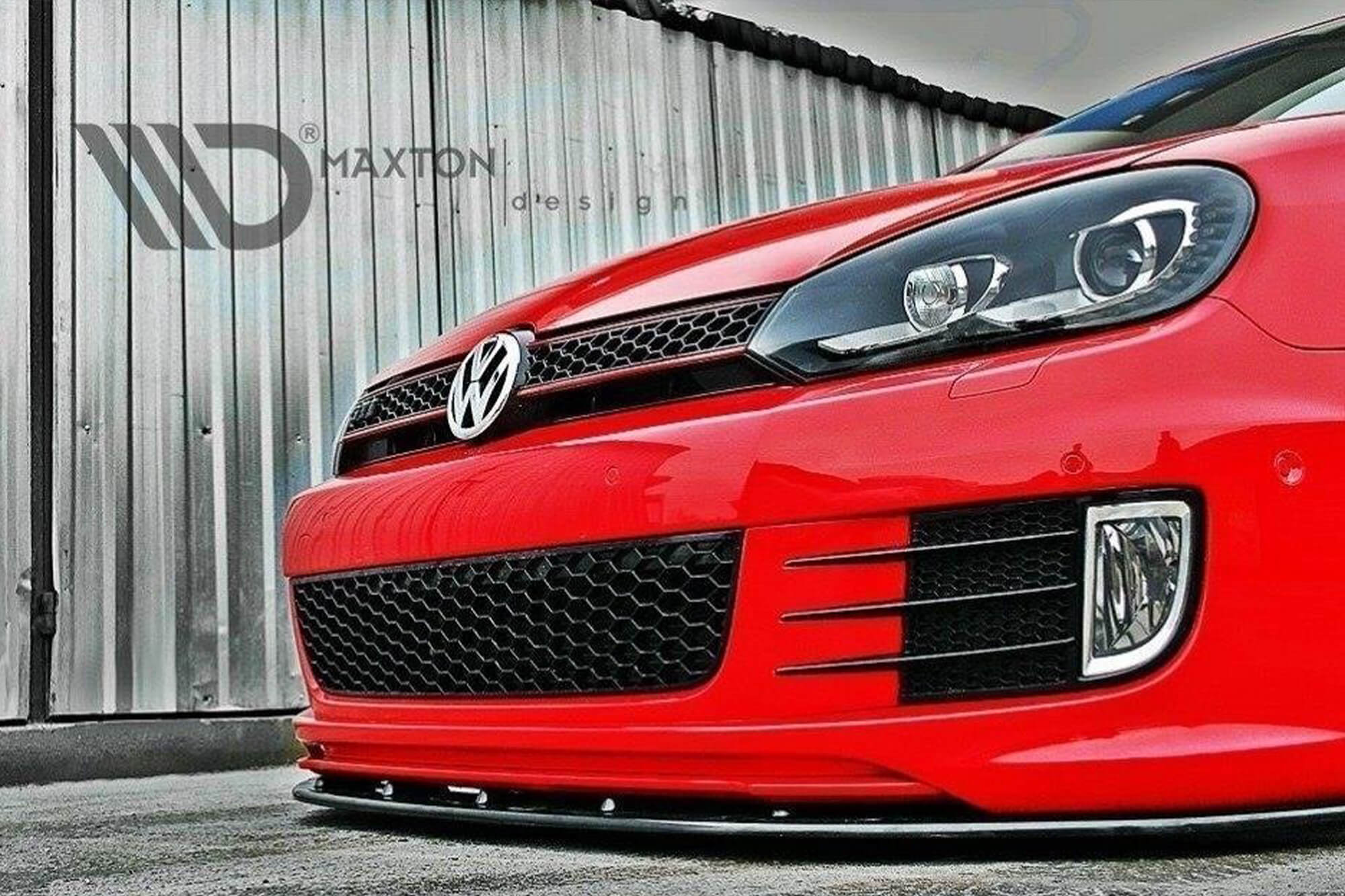 Спојлер  Maxton Design верзија 2 за преден  GTI браник нa VW Golf VI 35TH 2008-2012, црн лак