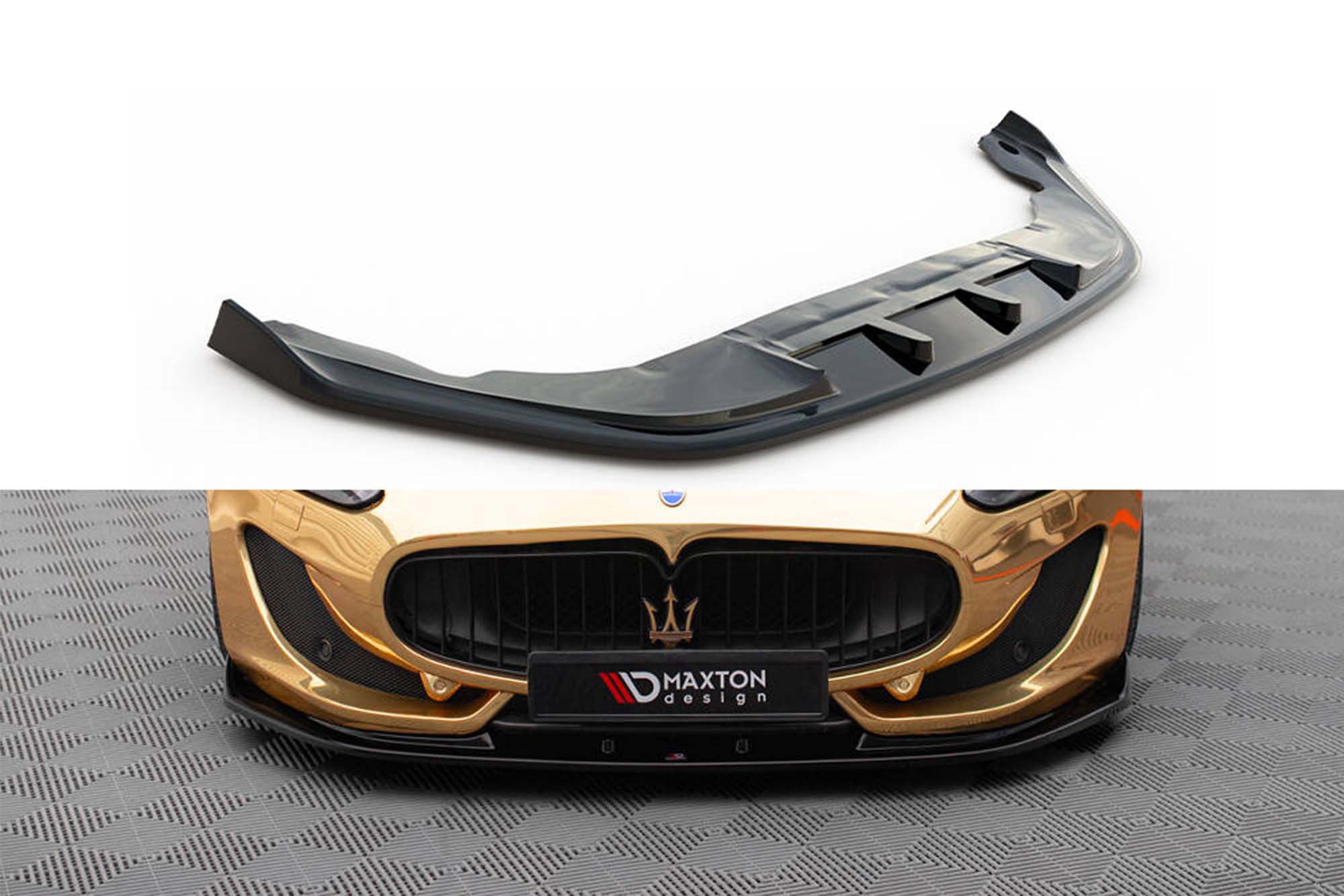 Спојлер  Maxton Design верзија 1 за преден  браник на Maserati GranTurismo 2013-2018, црн лак