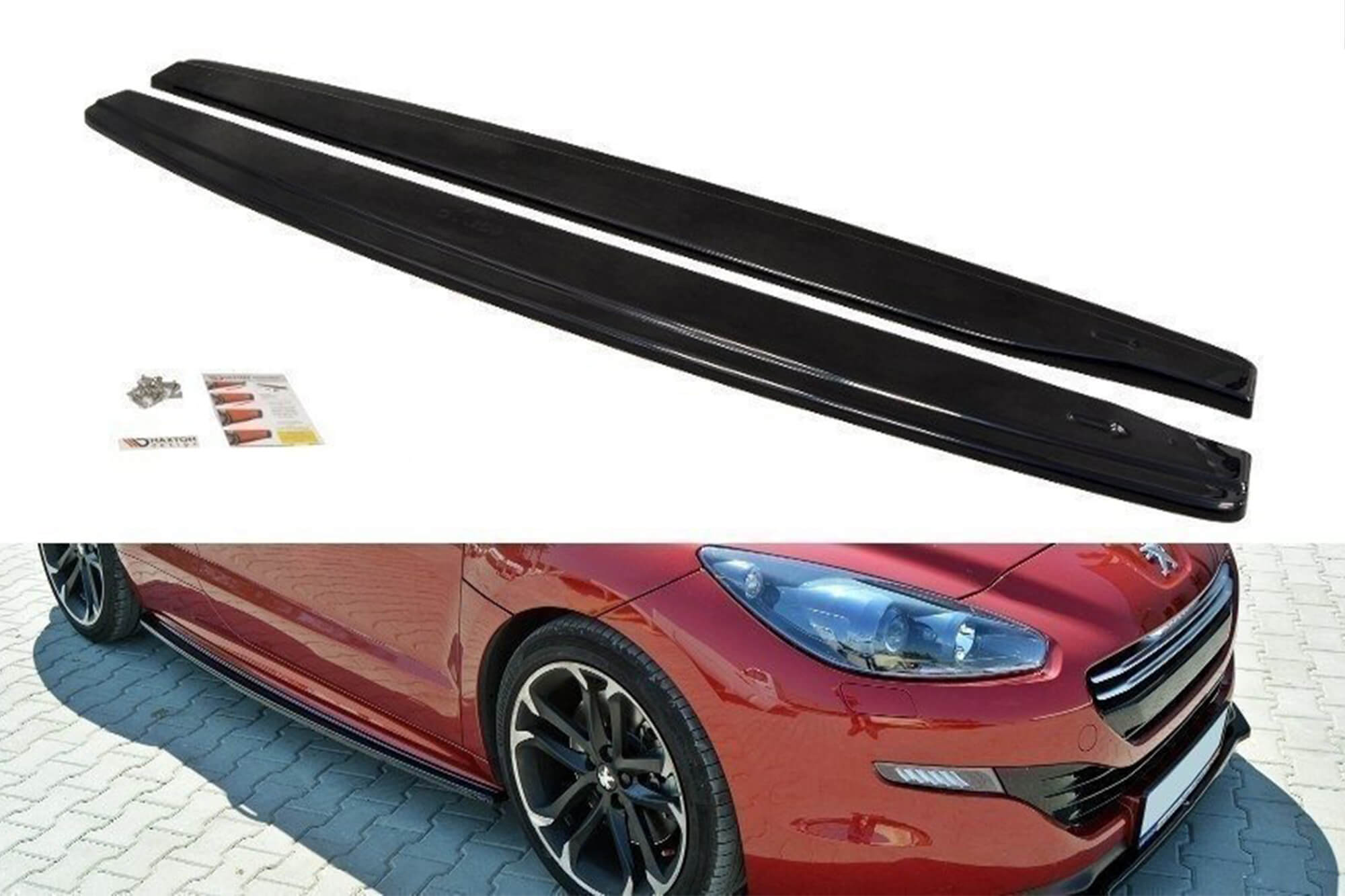 Додатоци  Maxton Design за прагови на Peugeot RCZ 2010-2015, црн лак