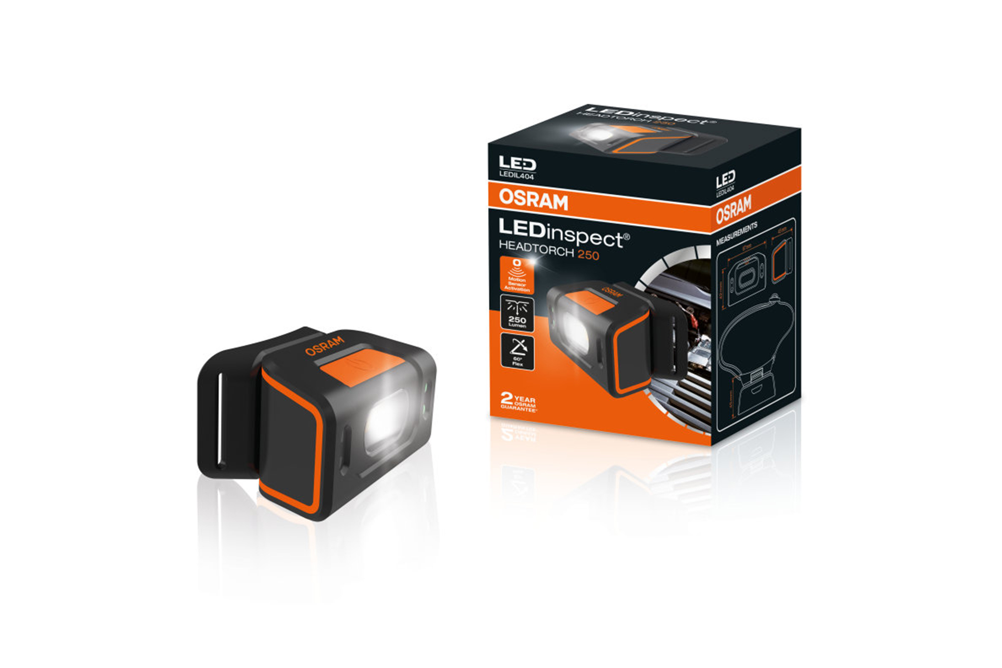 LED професионална сервисна ламба  Osram LEDinspect HEADTORCH250, 250lm, 5700K, со вградена батерија