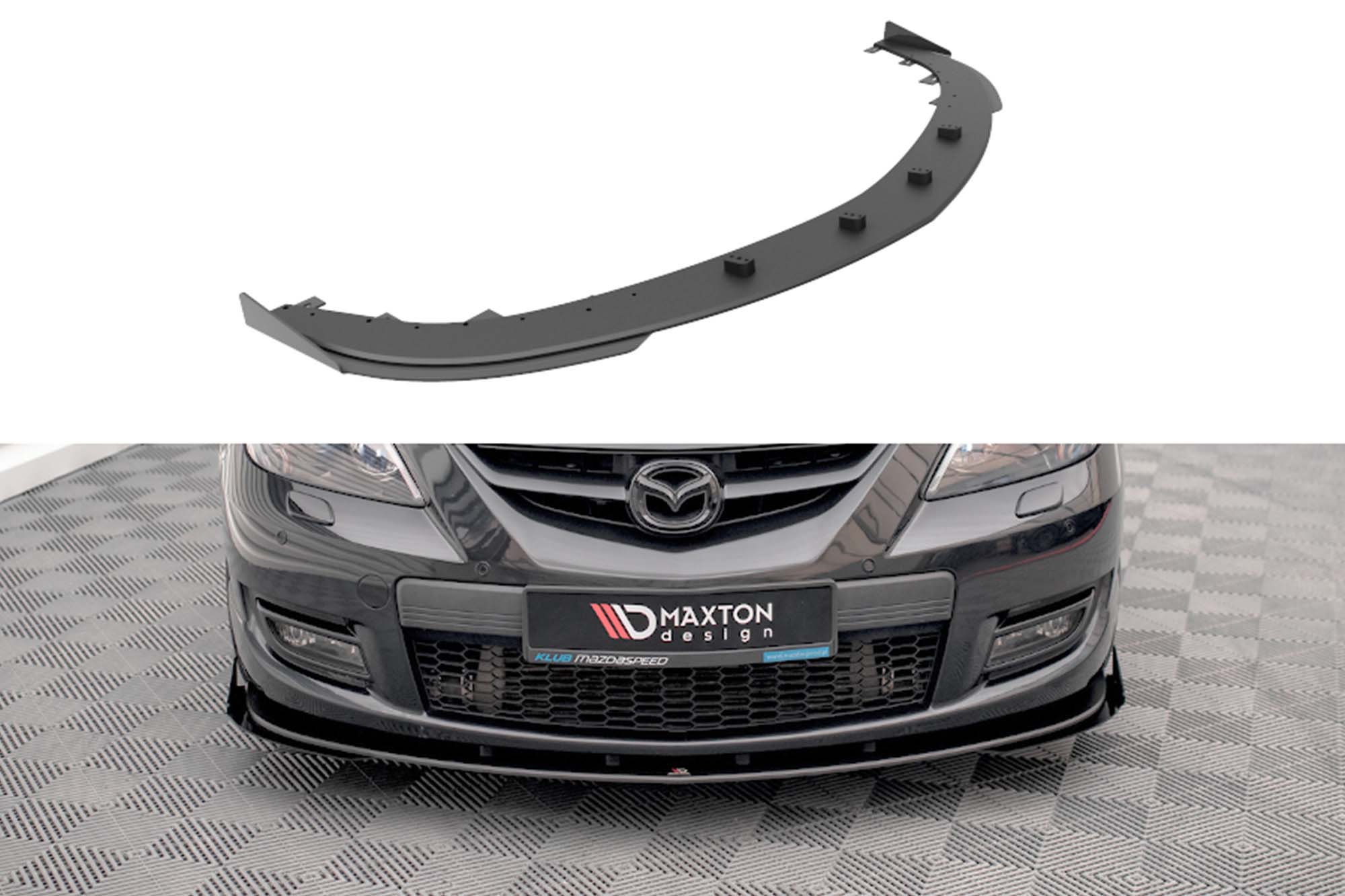 Спојлер  Maxton Design верзија 1 за преден  браник на Mazda 3 MPS MK1 2006-2008, црн мат