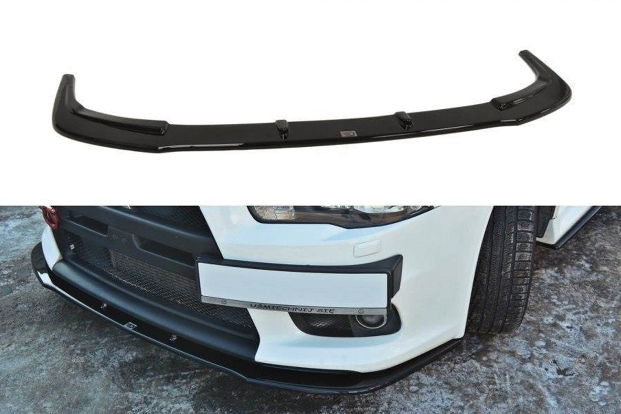 Спојлер  Maxton Design верзија 1 за преден  браник на Mitsubishi Lancer Evo X 2007-2015, боја карбон