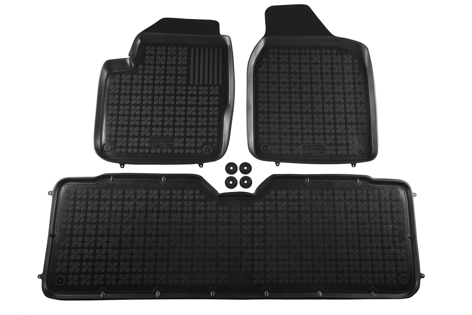 Гумени патосници Rezaw-Plast за VW Sharan Seat Alhambra 1995-2010 Ford Galaxy 1995-2006 5 места 3 дела црни