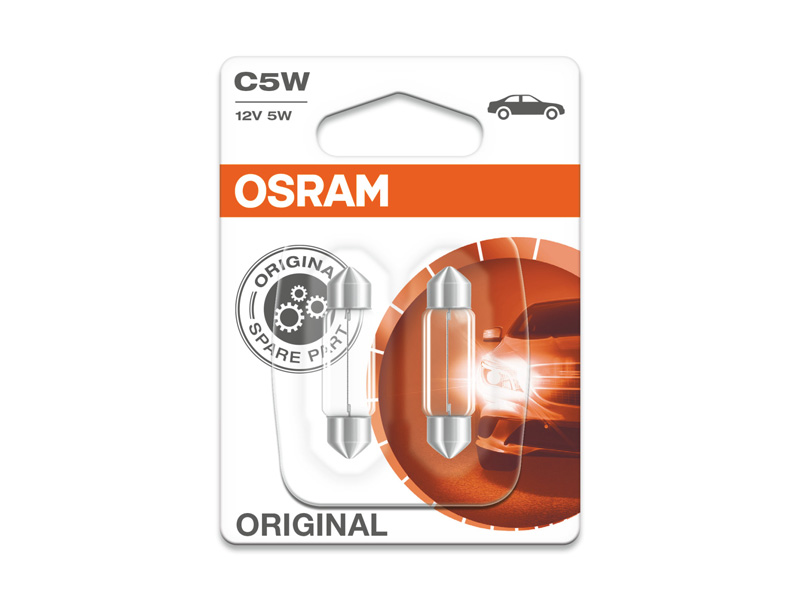 Комплет 2 бр. халогенски сијалици Osram C5W Original 36mm, 12V, 5W, SV8.5-8