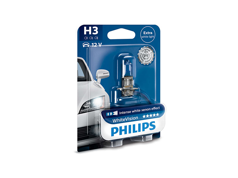 Халогенска сијалица Philips H3 White Vision12V, 55W, PK22S, 1 бр.