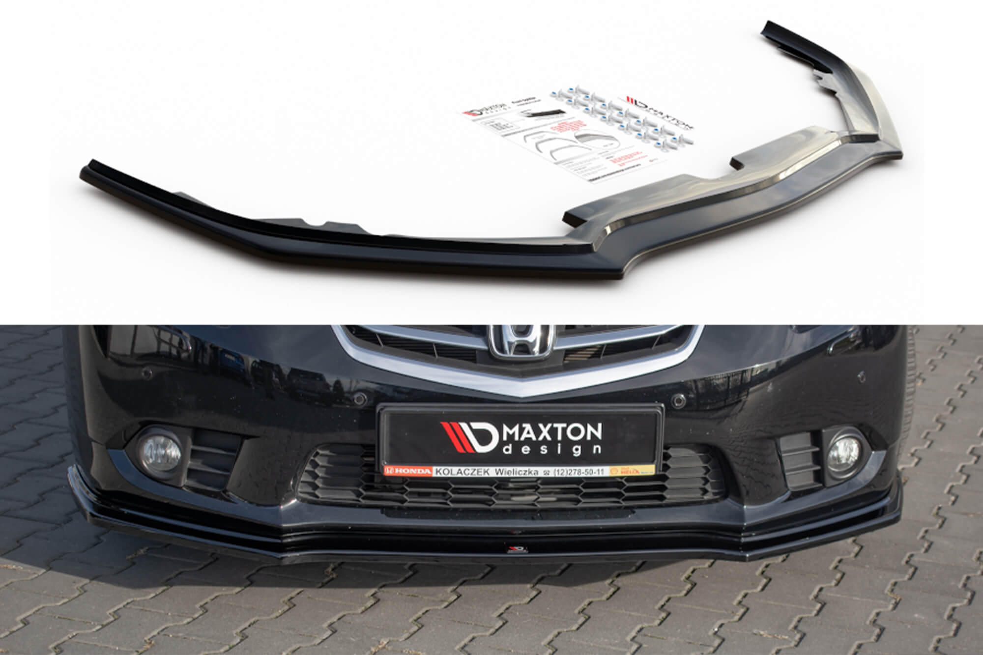 Спојлер  Maxton Design за преден  браник на Honda Accord CU-Series 2011-2015, црн лак