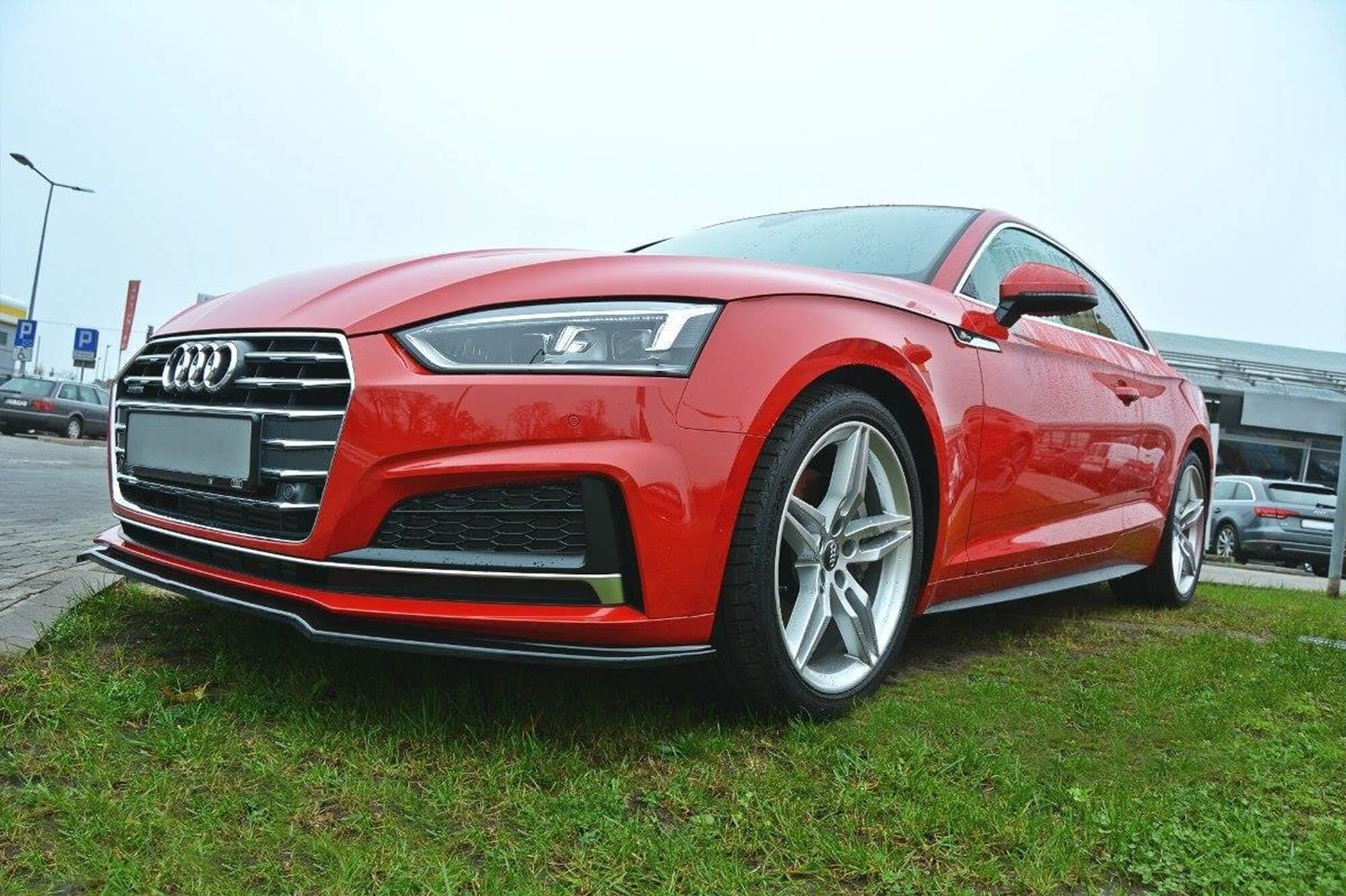 Спојлер  Maxton Design верзија 1 за преден  S5, S-Line браник на Audi A5 F5 купе, Sportback по 2016 година, црн лак