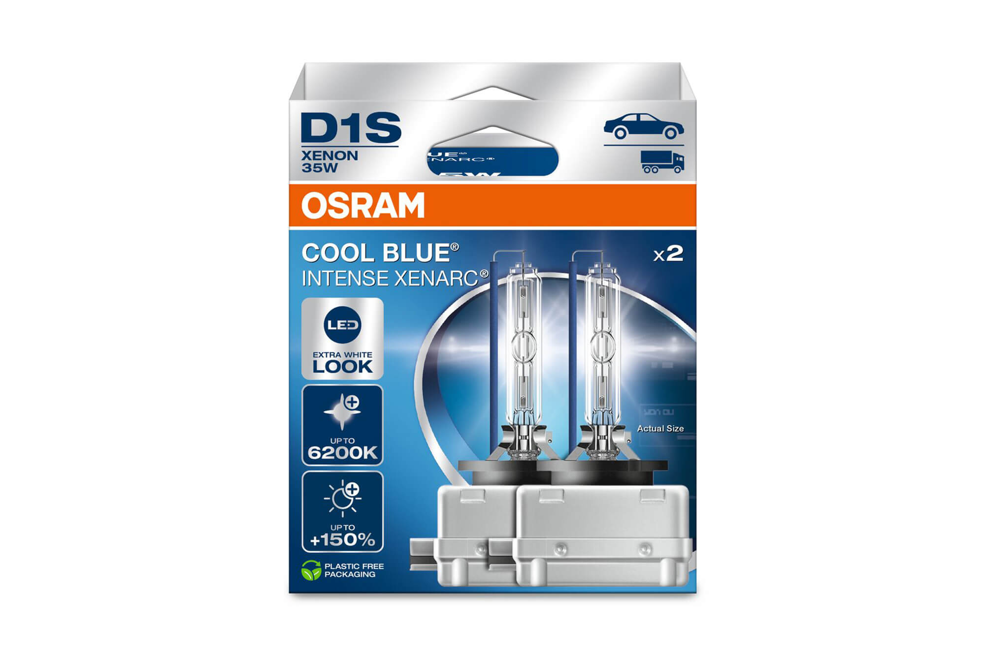 Комплет 2 бројки ксенон сијалици D1S Osram Cool Blue Intense Next Gen 85V, 35W, PK32D-2, 6200K, 3200lm