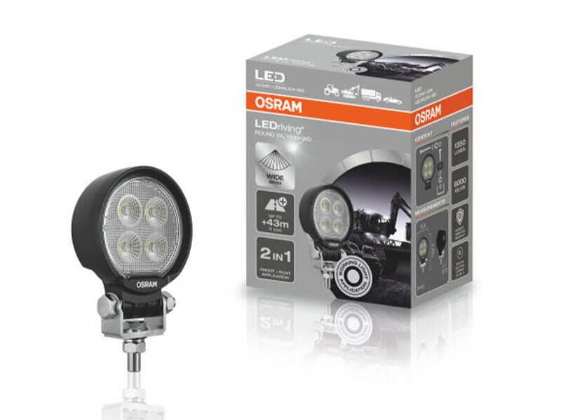 LED бар Osram Round WL VX80-WD 125.2x75.8x31mm, 6000K, 1350LM, 13.5W, 12/24V, IP6K8/IP6K9K, E-mark E9