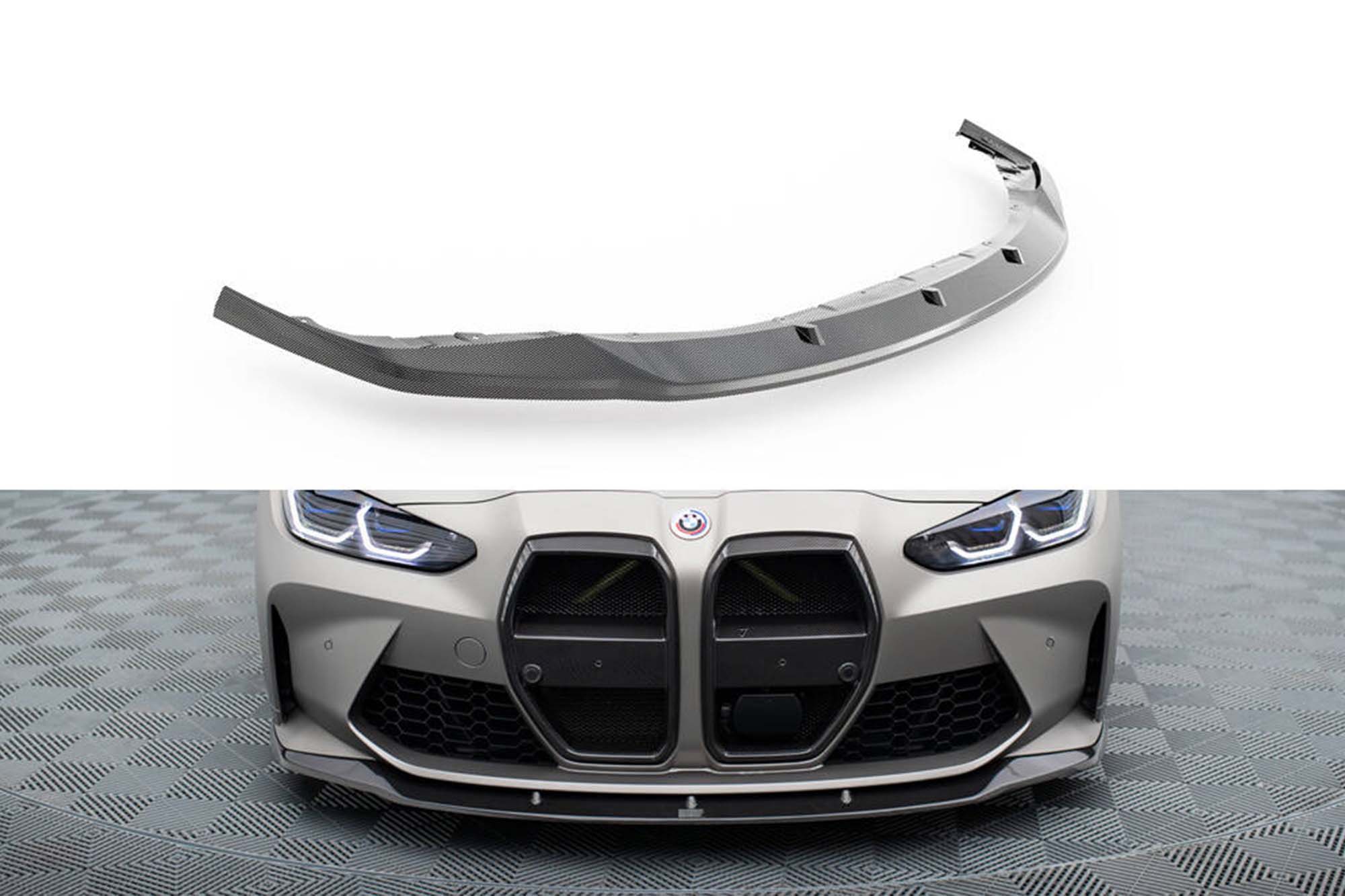 Карбонски Спојлер  Maxton Design верзија 3 за преден  браник на BMW M4 G82 Coupe, G83 Cabrio, M3 G80 седан, G81 караван 100% карбон