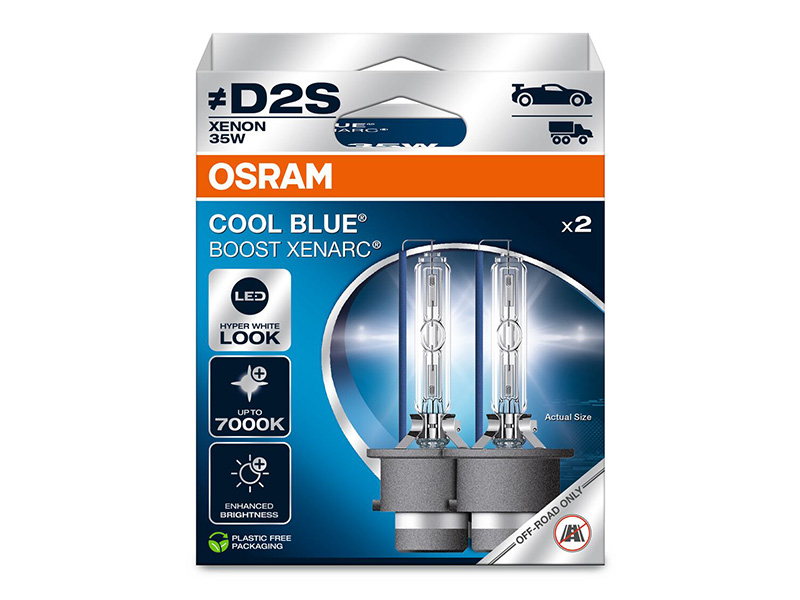 Комплет 2 бр. ксенон сијалици Osram D2S Xenarc Cool Blue Boost 85V, 35W, P32d-2, 3200lm