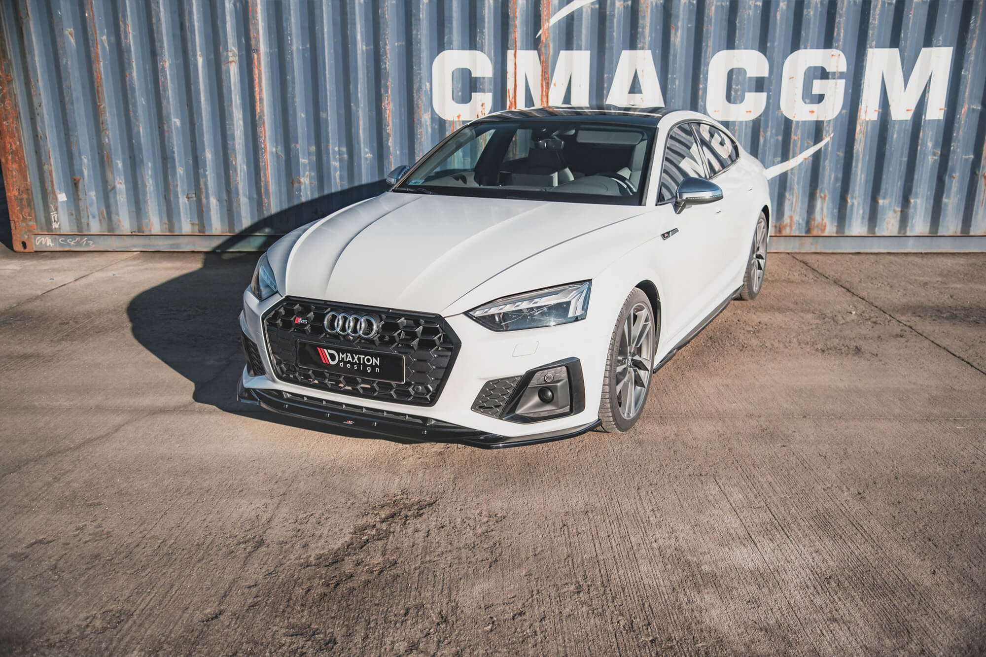 Спојлер  Maxton Design верзија 1 за преден  S5, S-Line браник на Audi A5 F5 по 2019 година, боја карбон