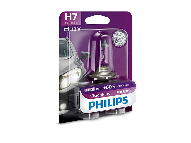 Халогенска сијалица Philips H7 Vision Plus12V, 55W, PX26D, 1 бр.