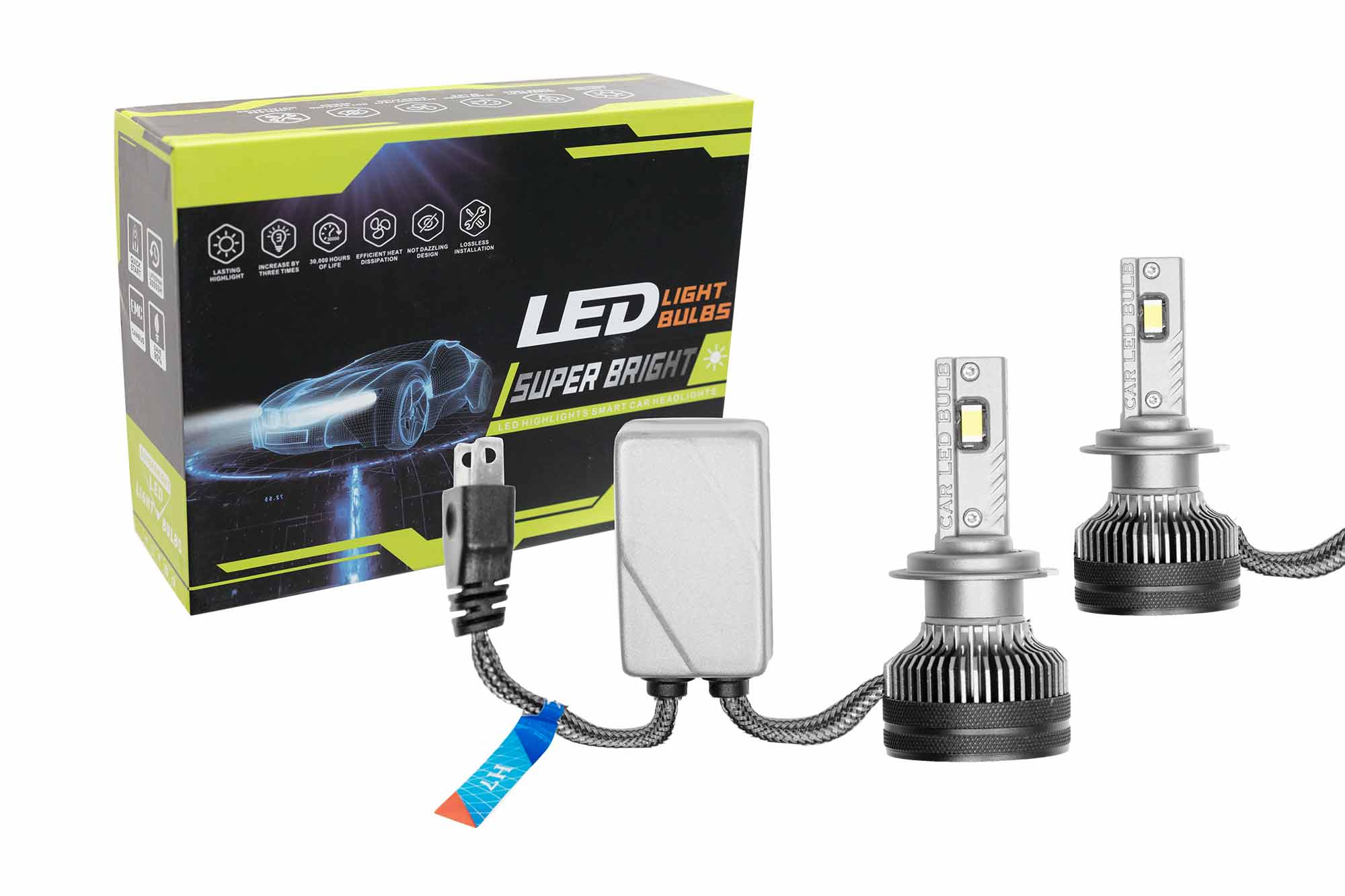 LED сијалици H7 X12 CSP7545 12V, 180W, 22000LM, 6500K