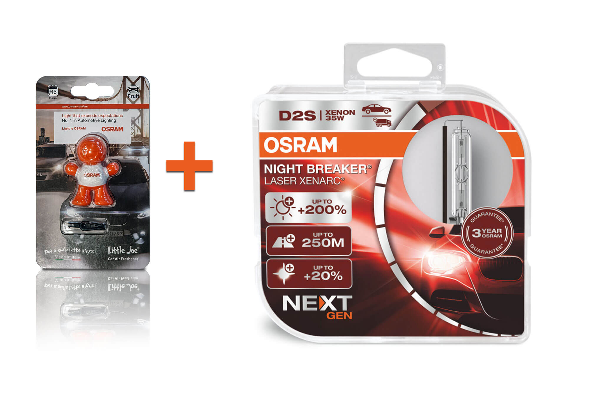 Комплет 2 бројки ксенон сијалици Osram D2S Night Breaker Laser Next Gen 85V, 35W, P32d-2, 4500K, 3200lm