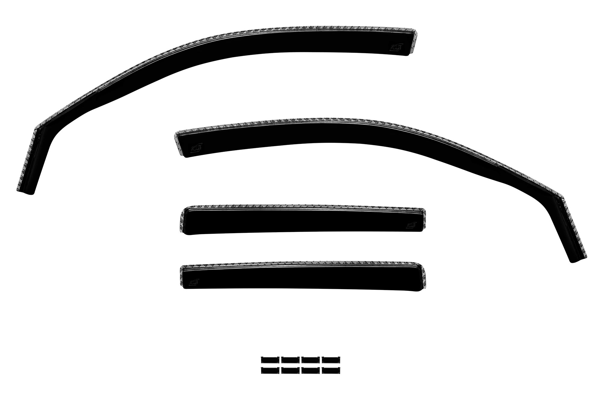 Комплет ветробрани Gelly Plast за Nissan Navara 1998-2005 со 4 врати, црни 4 бројки