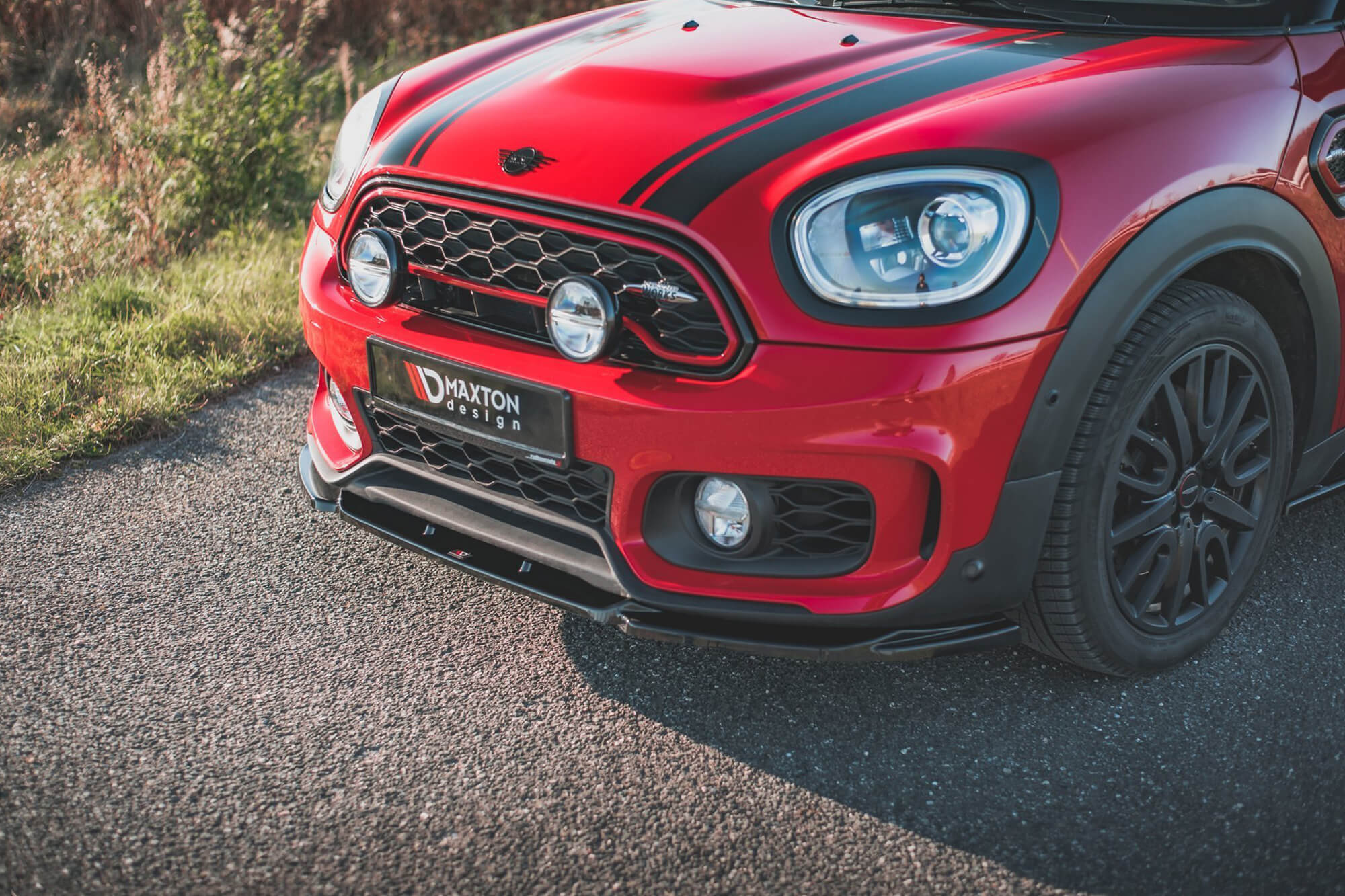 Спојлер  Maxton Design верзија 2 за преден  JCW браник на Mini Countryman F60 по 2020 година, црн мат