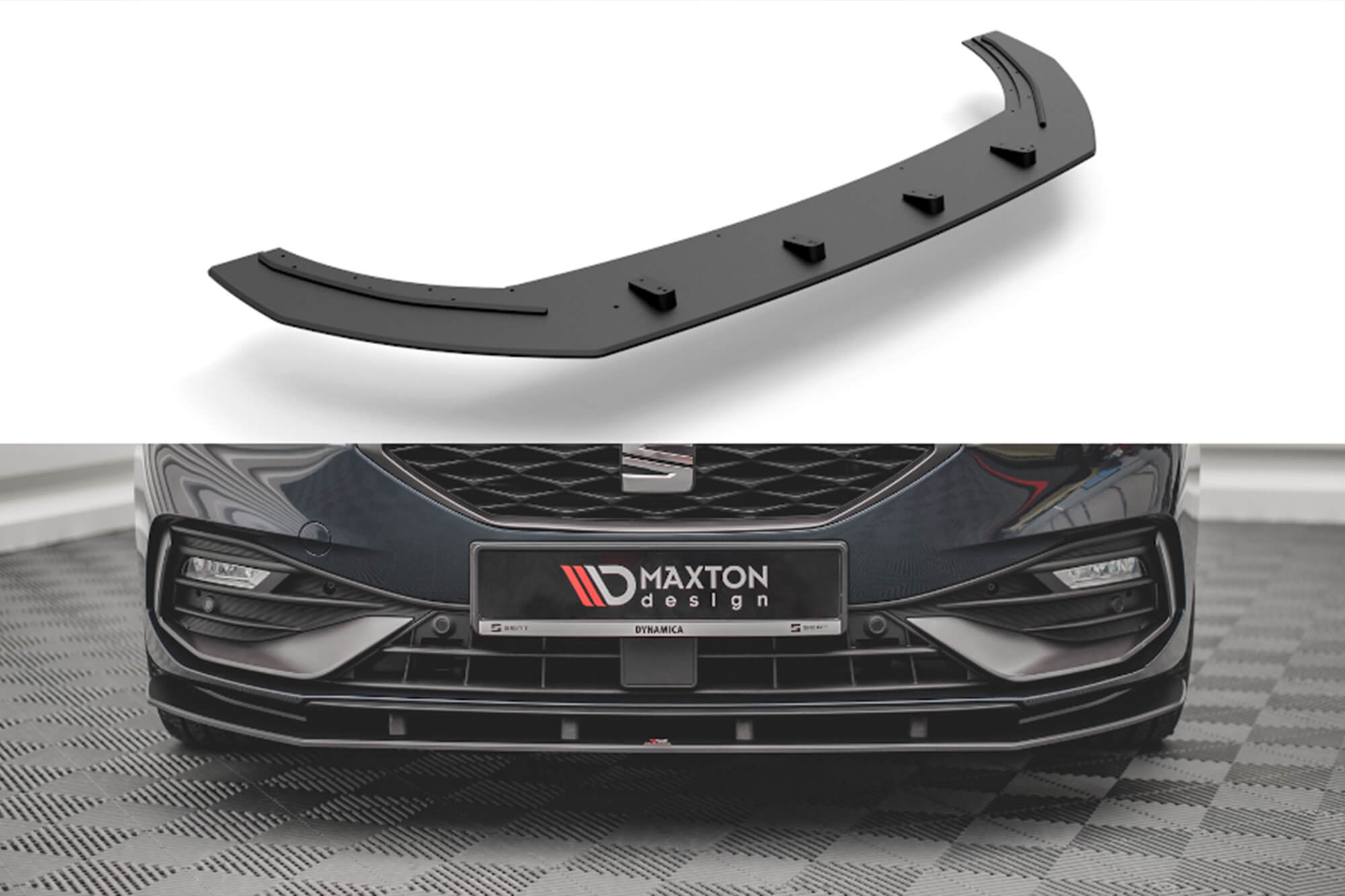 Спојлер  Maxton Design тип Street Pro за преден  FR браник на Seat Leon по 2020 година, црн мат