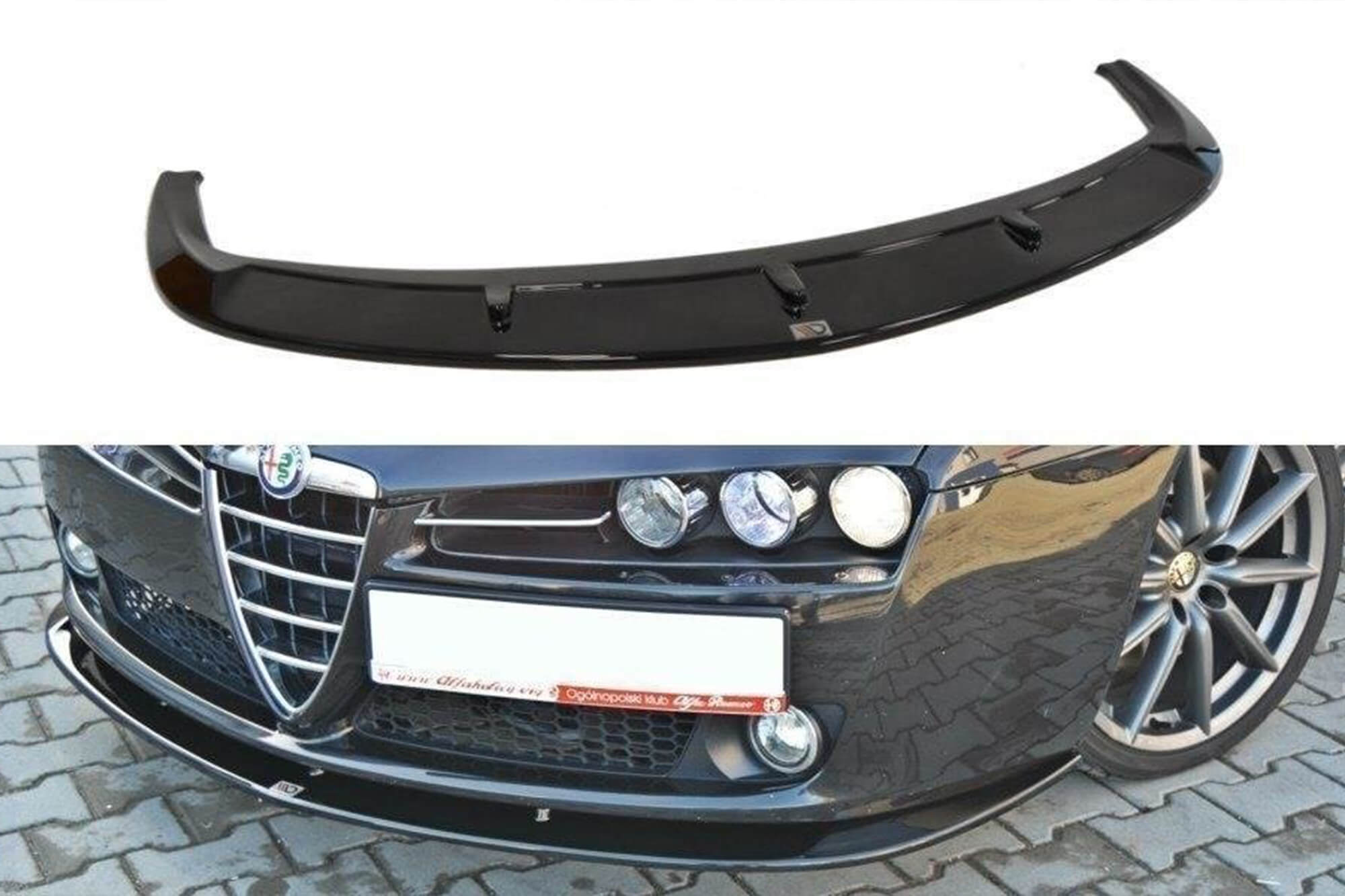 Спојлер  Maxton Design верзија 2 за стандарден  преден  браник на Alfa Romeo 159 2005-2011, црн лак