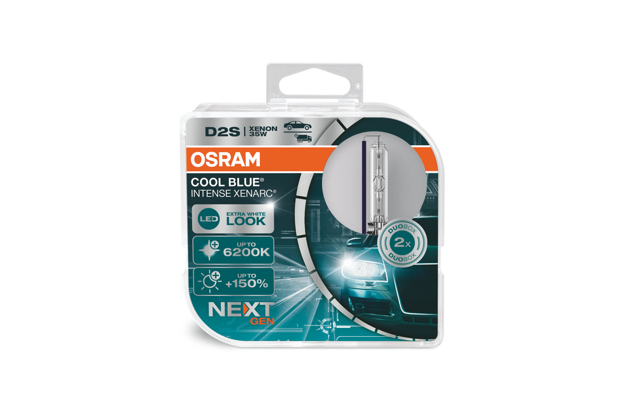 Комплет 2 бројки ксенон сијалици D2S Osram Cool Blue Intense Next Gen 85V, 35W, P32D-2, 6200K, 3200lm