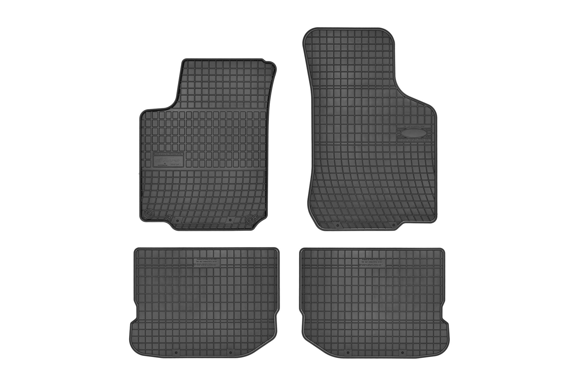 Гумени патосници Frogum за VW Bora Golf IV New Beetle Seat Leon Toledo 1999-2005 Skoda Octavia 1997-2010 4 дела црни